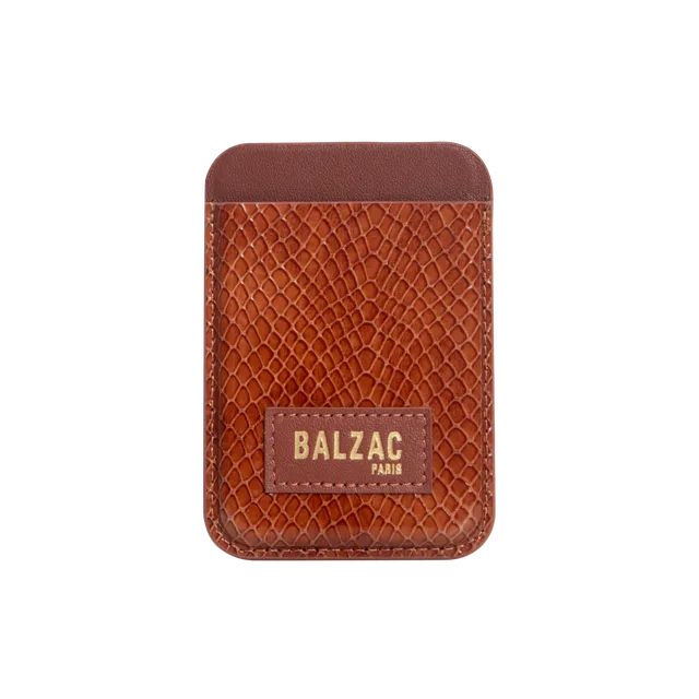 native-union-embossed-cognac-magnetic-card-holder-porte-carte-magn-tique-magsafe image 1