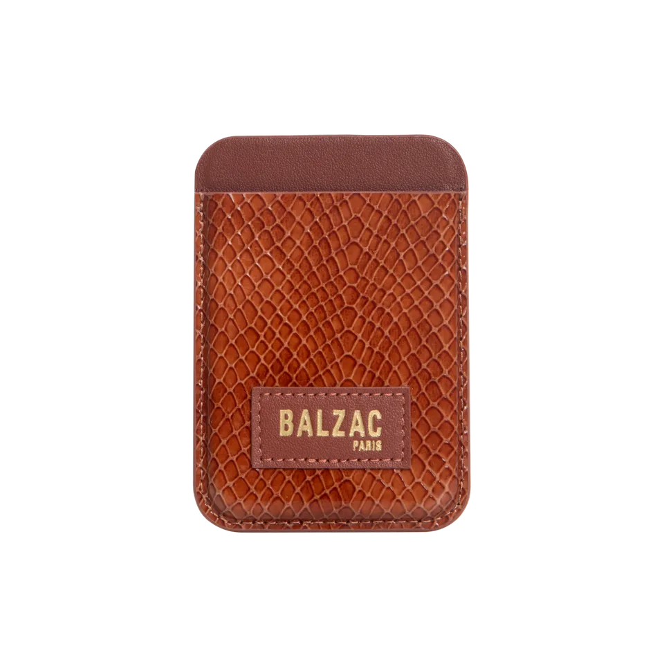 native-union-embossed-cognac-magnetic-card-holder-porte-carte-magn-tique-magsafe image 1