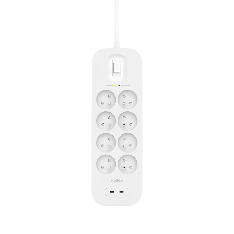 belkin-multiprise-parafoudre-8-prises-avec-2-ports-usb-c-pd-18-w-protection-900- image 1