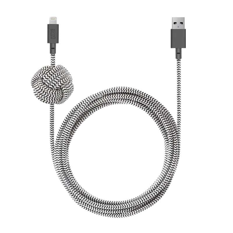 native-union-night-cable-c-ble-usb-a-vers-lightning-3-m-10ft-apple-mfi-n-ud-lest image 1