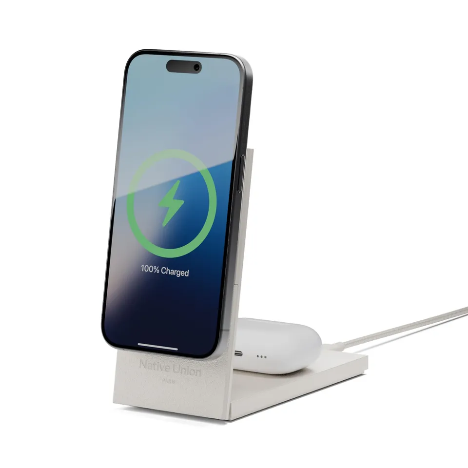 native-union-rise-chargeur-sans-fil-magn-tique-2-en-1-qi2-15w-support-pliable-po image 1
