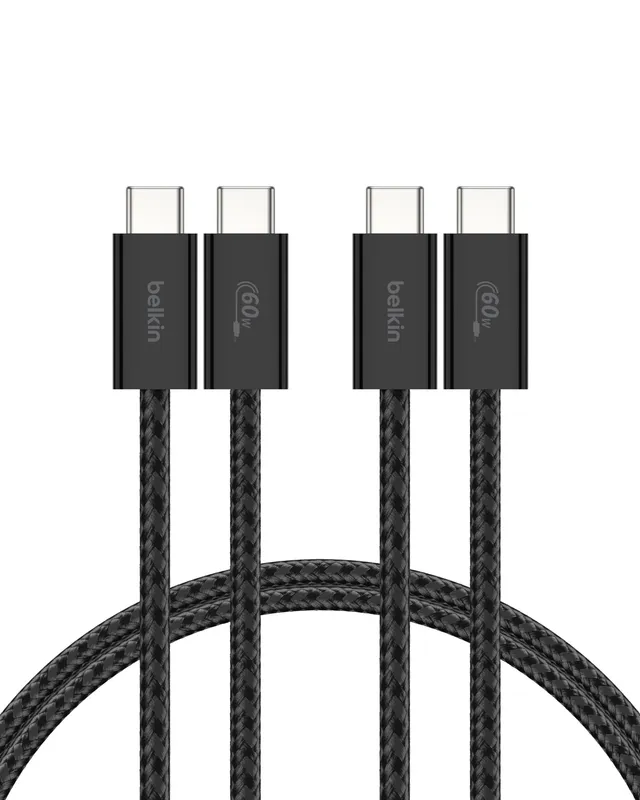 belkin-boostcharge-pack-de-2-c-bles-usb-c-vers-usb-c-gaine-tress-e-nylon-60-w-1- image 1