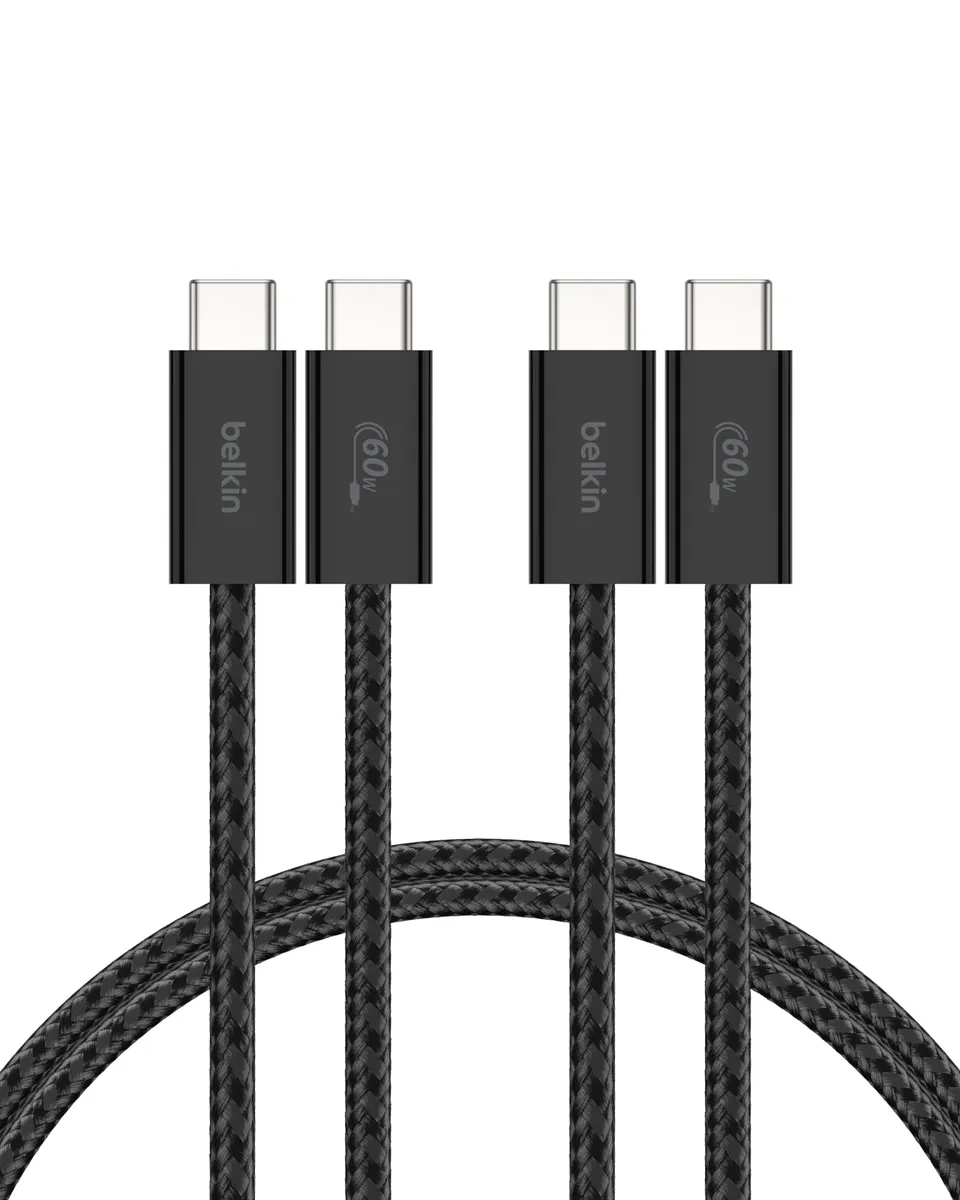 belkin-boostcharge-pack-de-2-c-bles-usb-c-vers-usb-c-gaine-tress-e-nylon-60-w-1- image 1