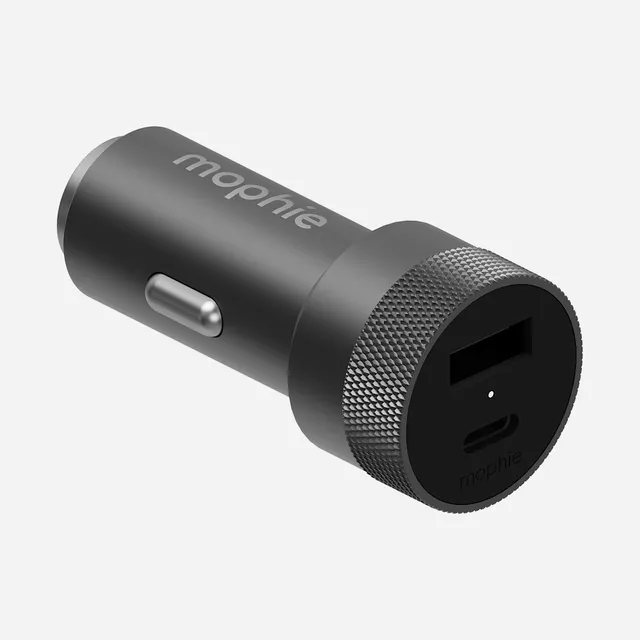 mophie-32w-dual-port-car-adapter-chargeur-allume-cigare-usb-c-pd-20w-usb-a-12w image 1
