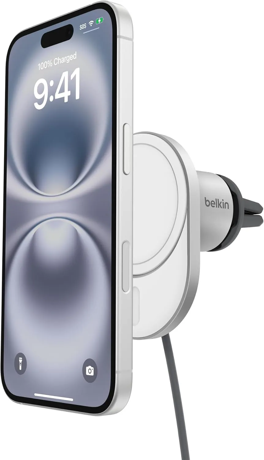 belkin-boostcharge-pro-chargeur-de-voiture-magn-tique-sans-fil-qi2-15-w-support- image 1