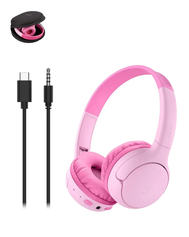 belkin-soundform-mini-2-casque-sans-fil-bluetooth-pour-enfants-rose-55-h-d-auton image 1