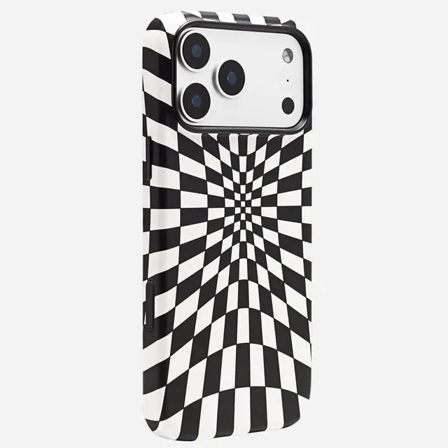 mophie-optical-check-coque-iphone-damier-compatible-magsafe-avec-boutons-de-cont image 1