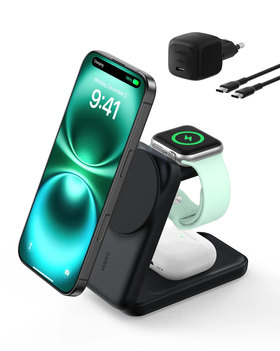 belkin-ultracharge-chargeur-induction-3-en-1-qi2-magn-tique-25w-station-de-charg image 1