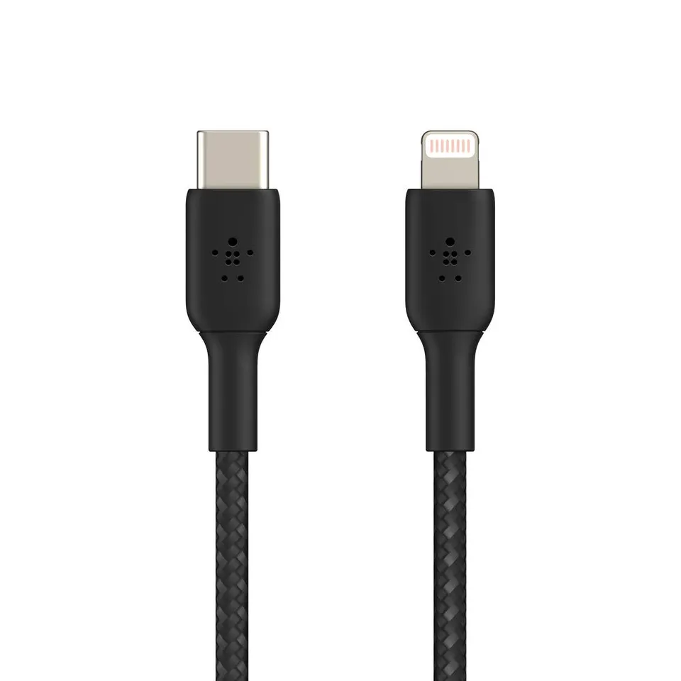belkin-boostcharge-c-ble-usb-c-vers-lightning-tress-3-m-noir-certifi-mfi-charge- image 1