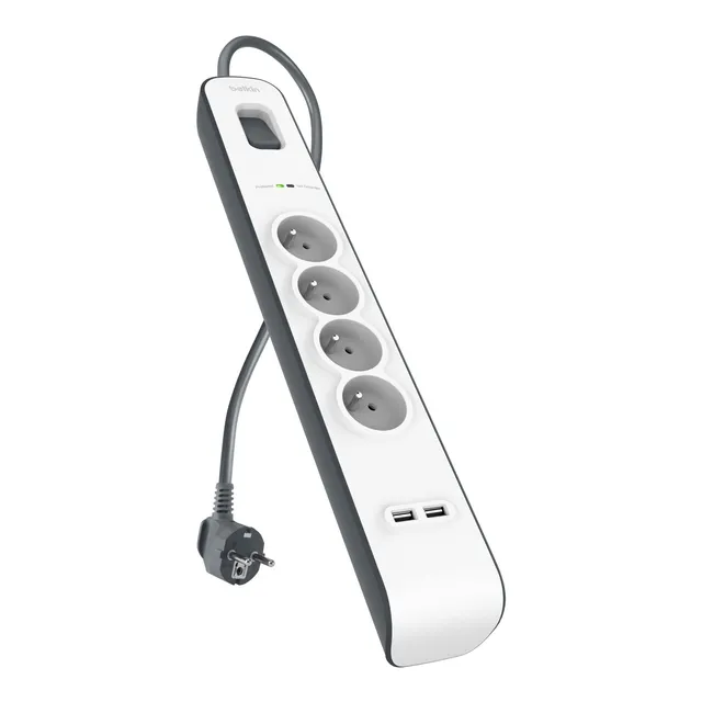 belkin-parafoudre-4-prises-avec-2-ports-usb-525-joules-cordon-de-2-m-blanc-bsv40 image 1