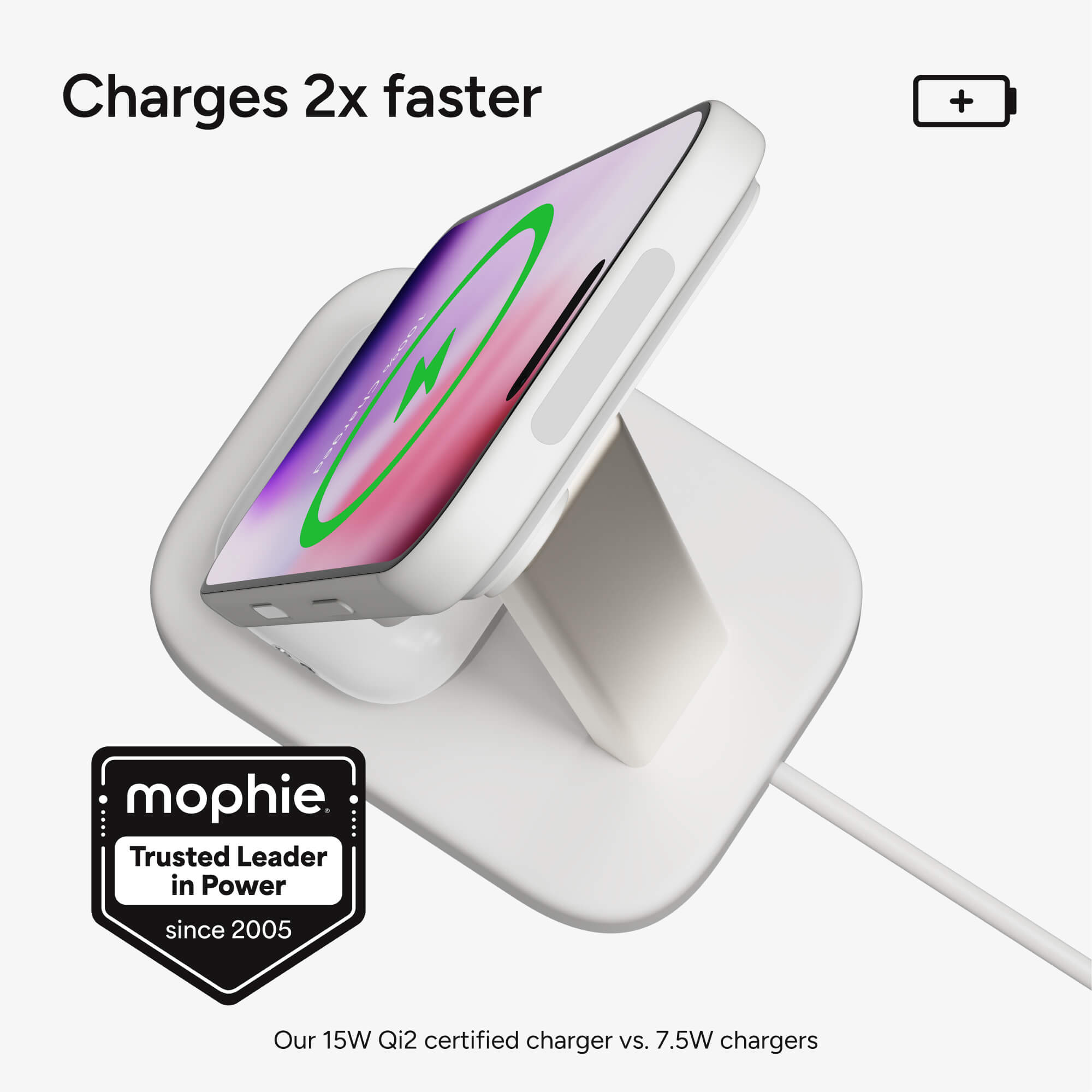 mophie-support-de-charge-sans-fil-2-en-1-pour-iphone-et-airpods-magsafe-qi2-jusq image 2