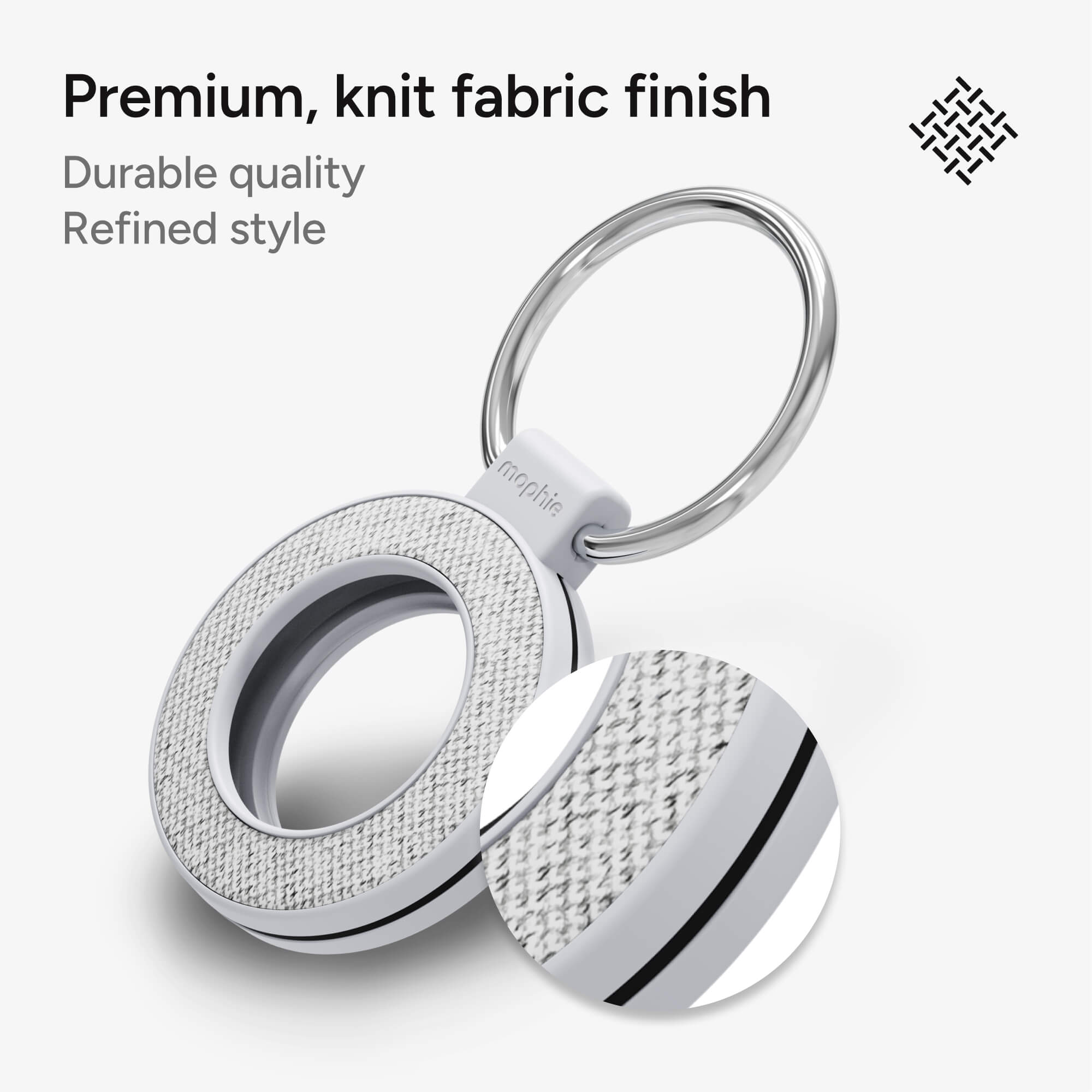 mophie-knit-airtag-case-tui-airtag-en-tissu-tricot-avec-anneau-d-attache-et-ferm image 5
