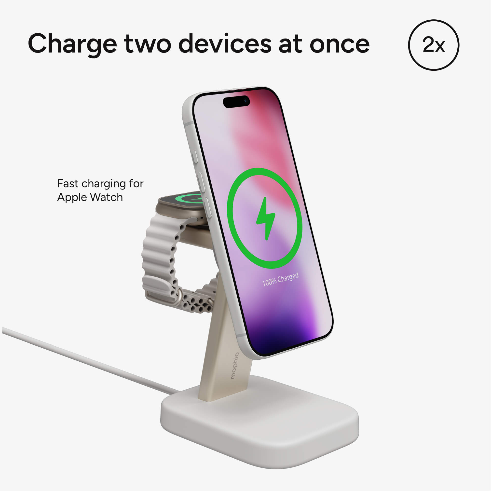 mophie-support-de-charge-sans-fil-2-en-1-magn-tique-pour-iphone-et-apple-watch-m image 3