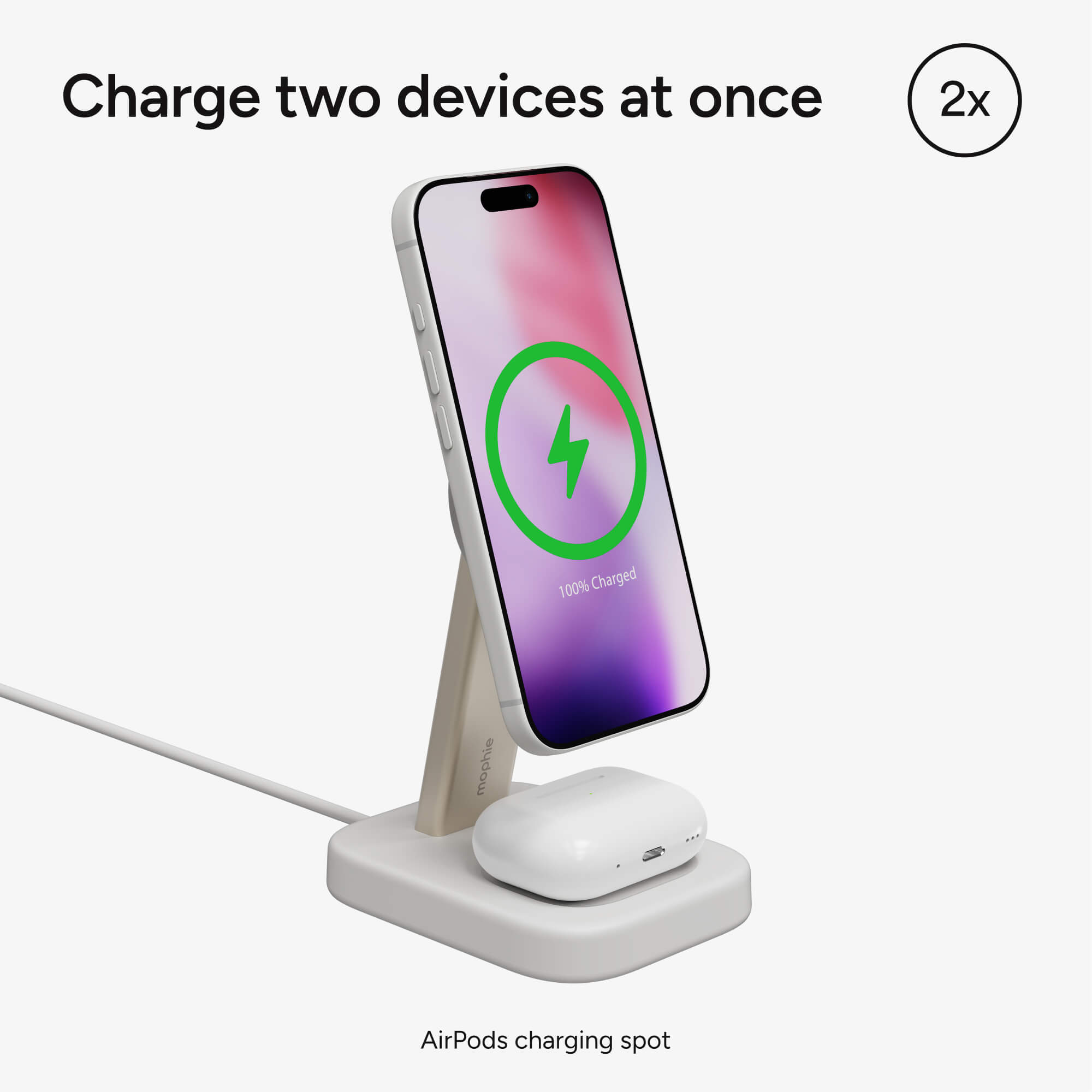 mophie-support-de-charge-sans-fil-2-en-1-pour-iphone-et-airpods-magsafe-qi2-jusq image 3