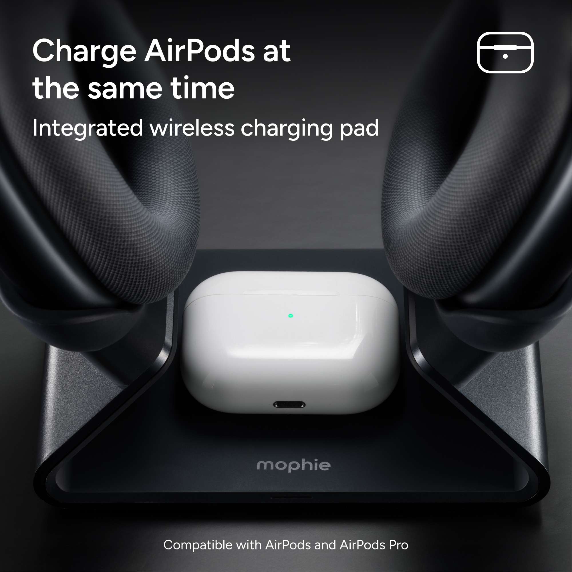 mophie-airpods-max-charging-stand-support-de-charge-usb-c-avec-dock-magn-tique-e image 2