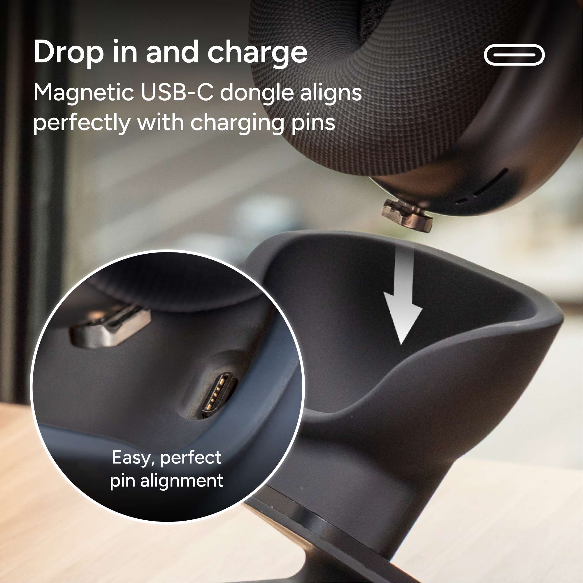 mophie-airpods-max-charging-stand-support-de-charge-usb-c-avec-dock-magn-tique-e image 6