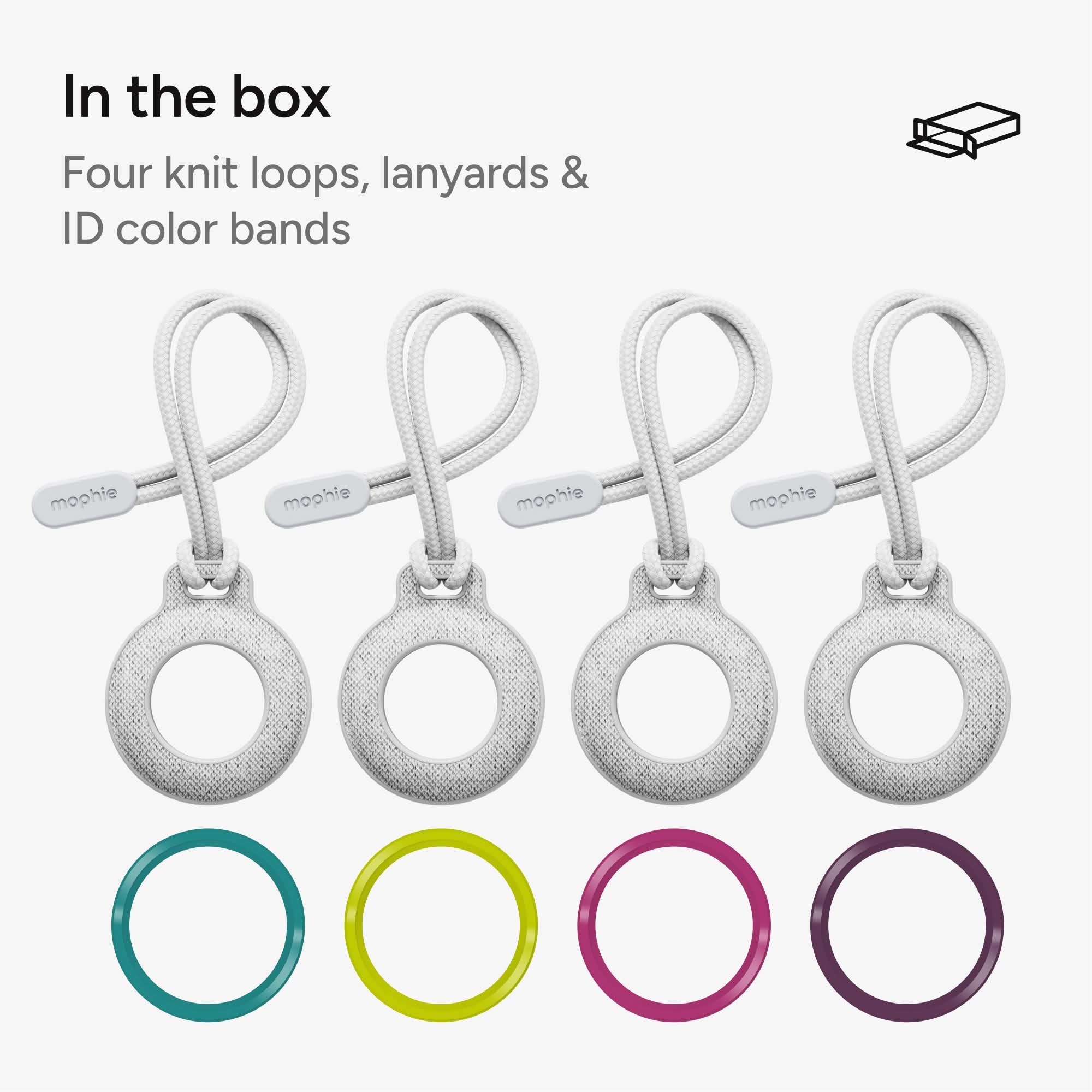 mophie-knit-loop-4-pack-tui-tricot-pour-airtag-avec-anneau-d-attache-et-verrouil image 6