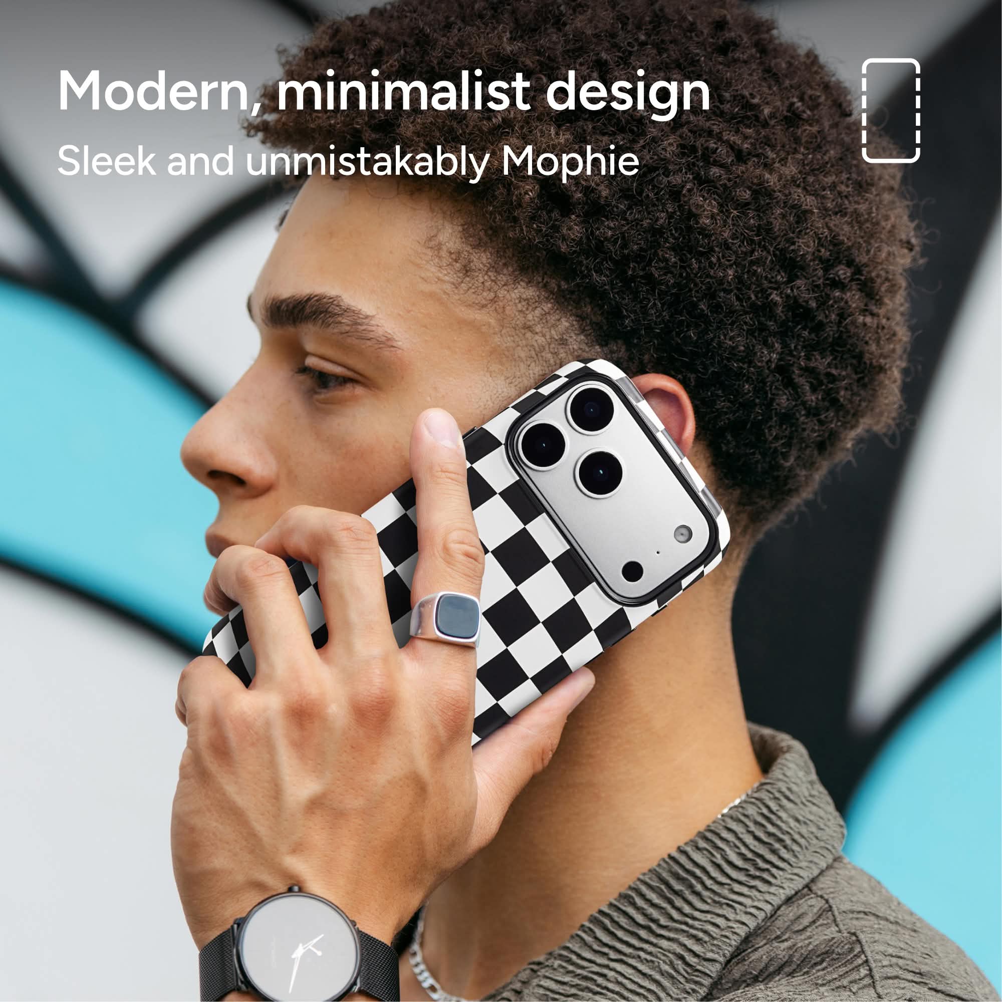 mophie-check-iphone-case-coque-magsafe-motif-damier-boutons-de-contr-le-cam-ra-i image 7