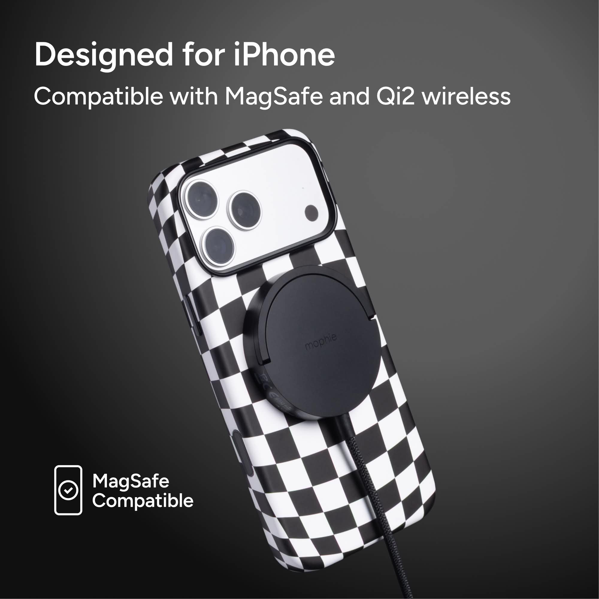 mophie-check-iphone-case-coque-magsafe-motif-damier-boutons-de-contr-le-cam-ra-i image 3
