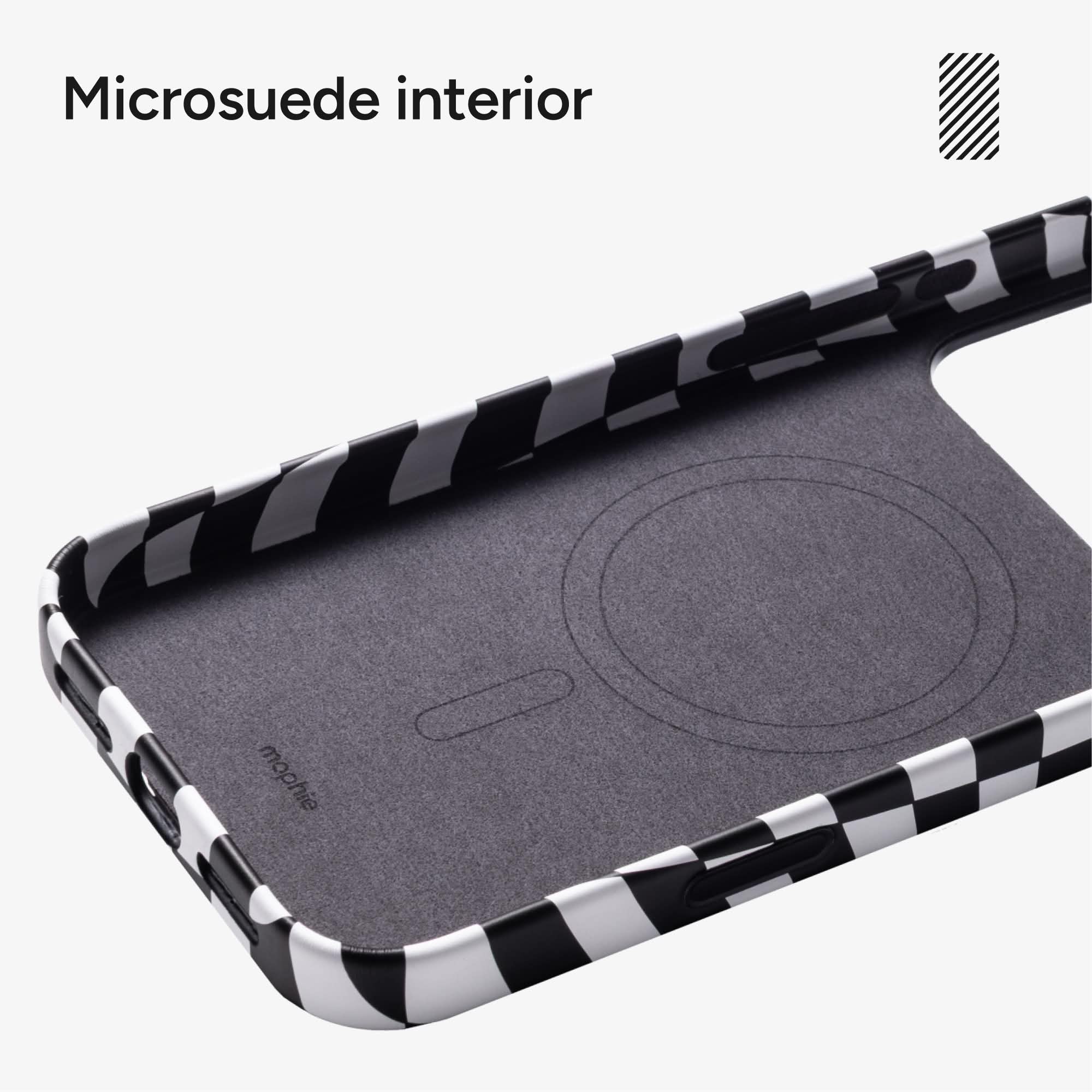 mophie-optical-check-coque-iphone-damier-compatible-magsafe-avec-boutons-de-cont image 5