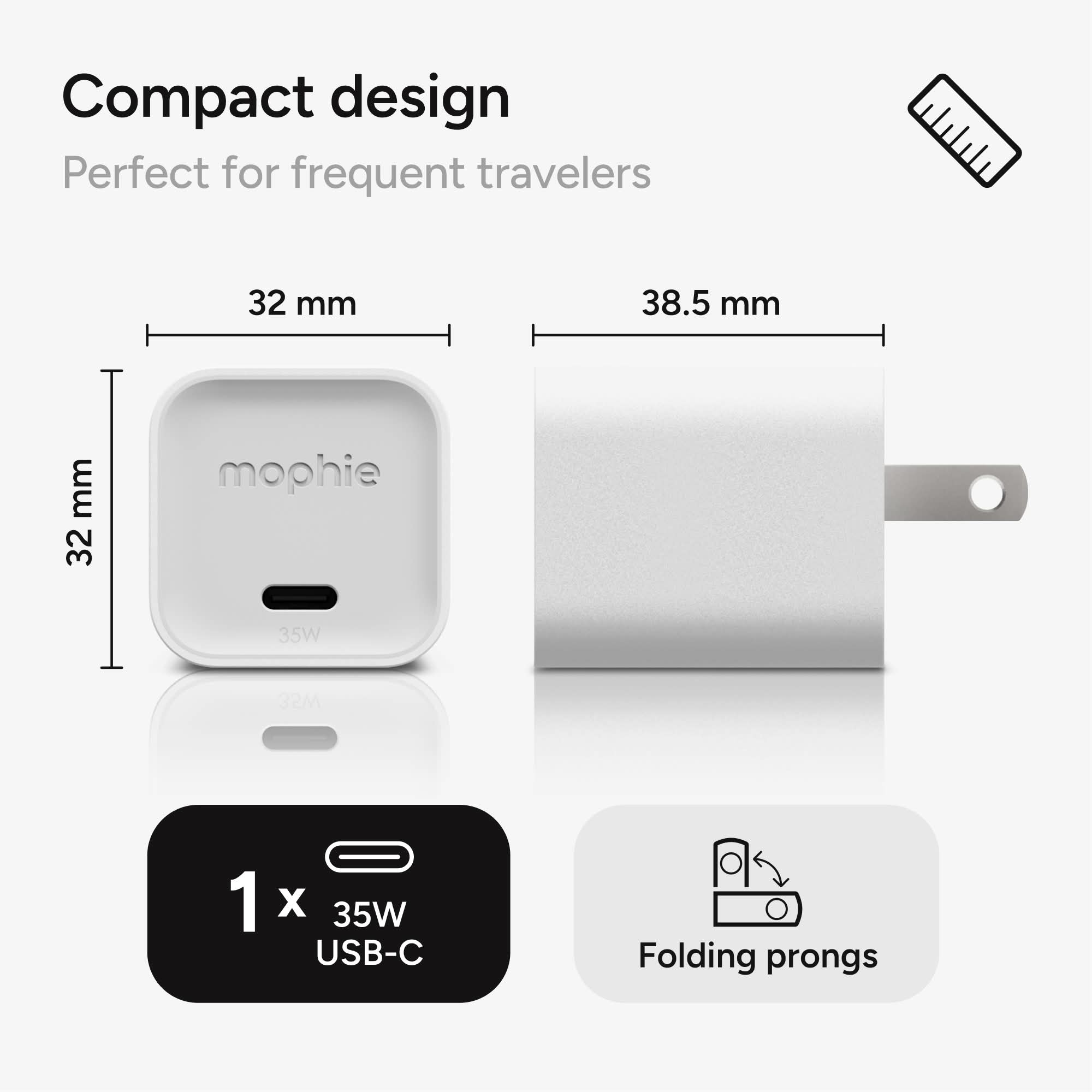 mophie-speedport-35w-chargeur-mural-usb-c-gan-ultra-compact-35w image 3