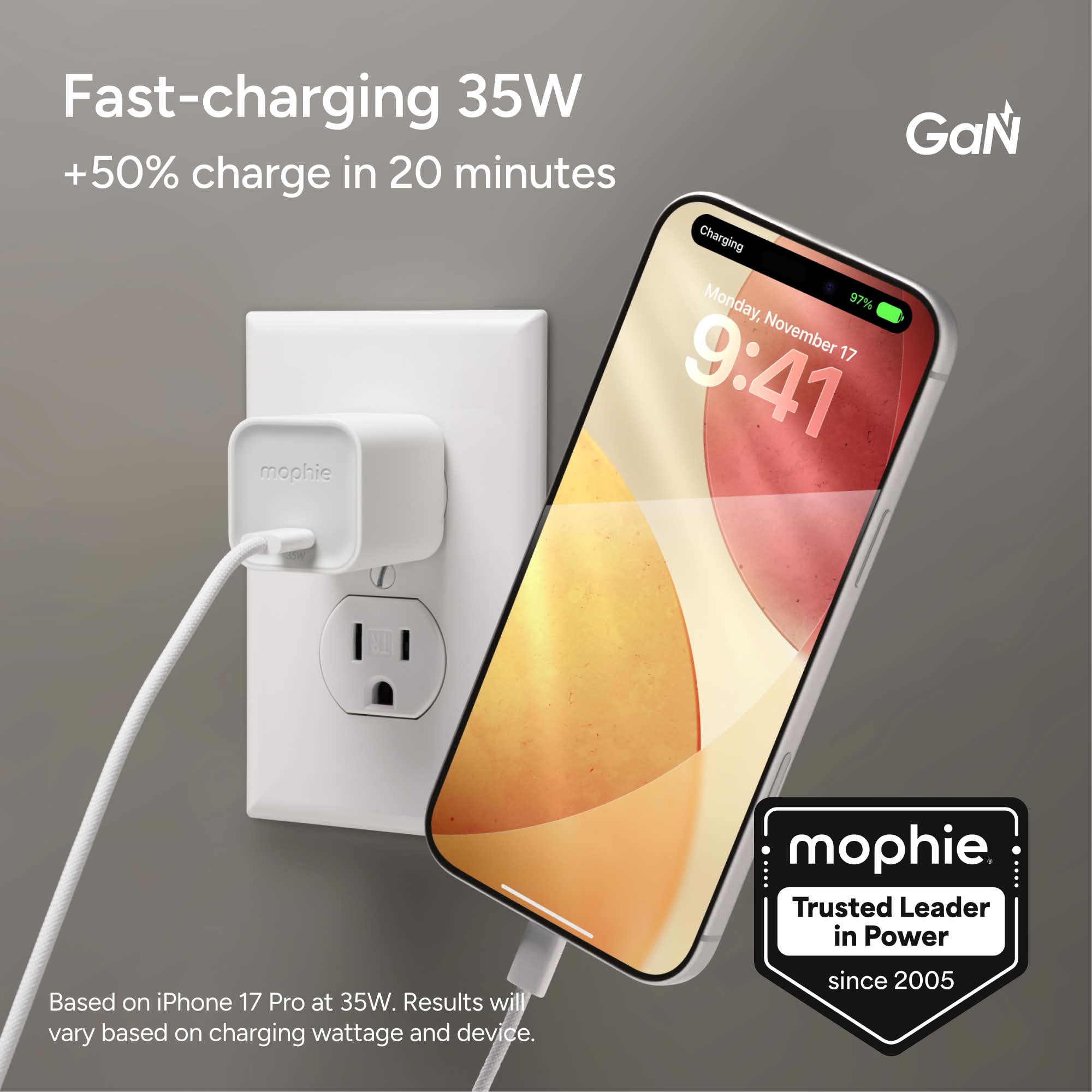 mophie-speedport-35w-chargeur-mural-usb-c-gan-ultra-compact-35w image 2
