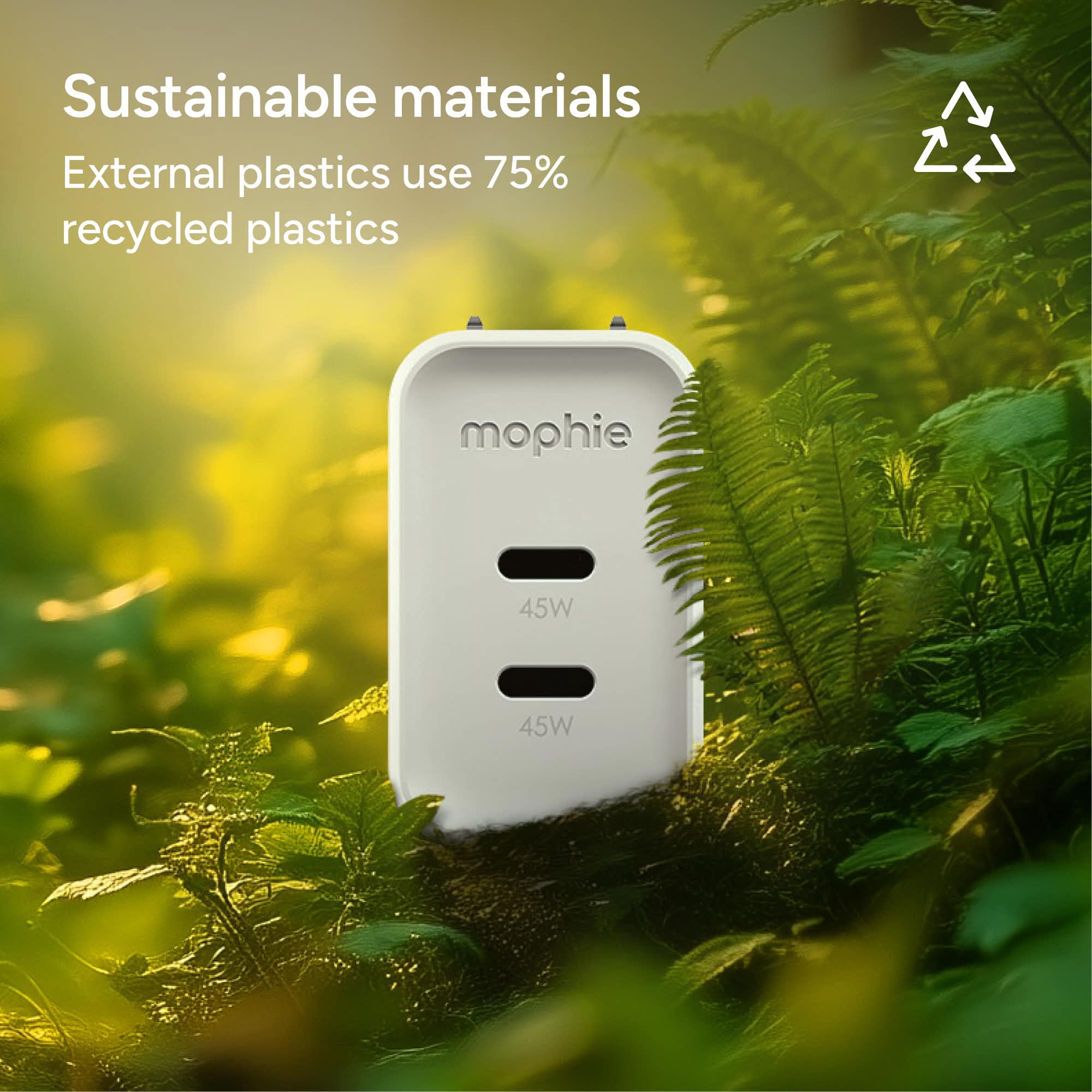 mophie-speedport-45w-chargeur-mural-gan-double-usb-c-compact image 5