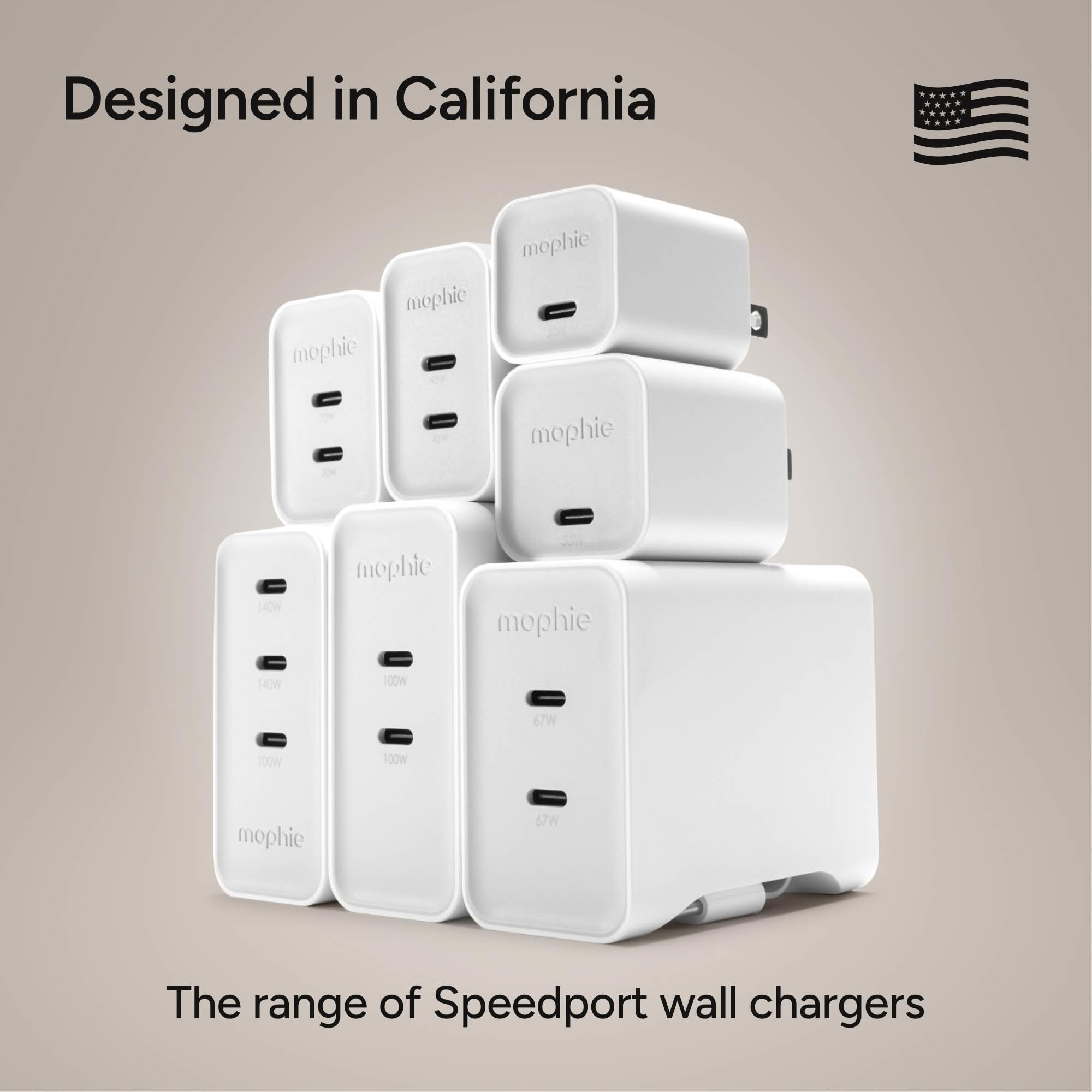 mophie-speedport-67w-chargeur-secteur-gan-avec-2-ports-usb-c-et-c-ble-r-tractabl image 7