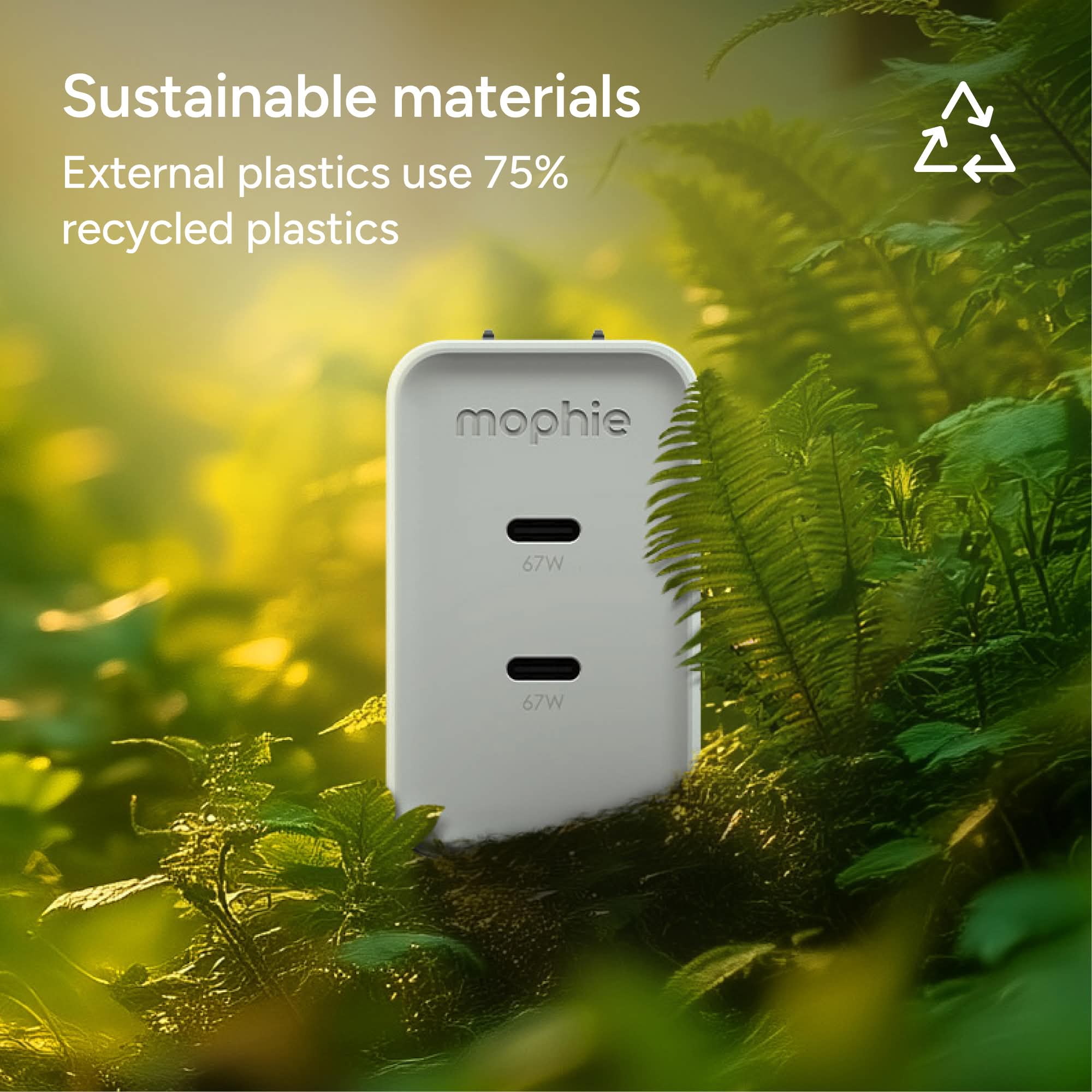 mophie-speedport-67w-chargeur-secteur-gan-avec-2-ports-usb-c-et-c-ble-r-tractabl image 5