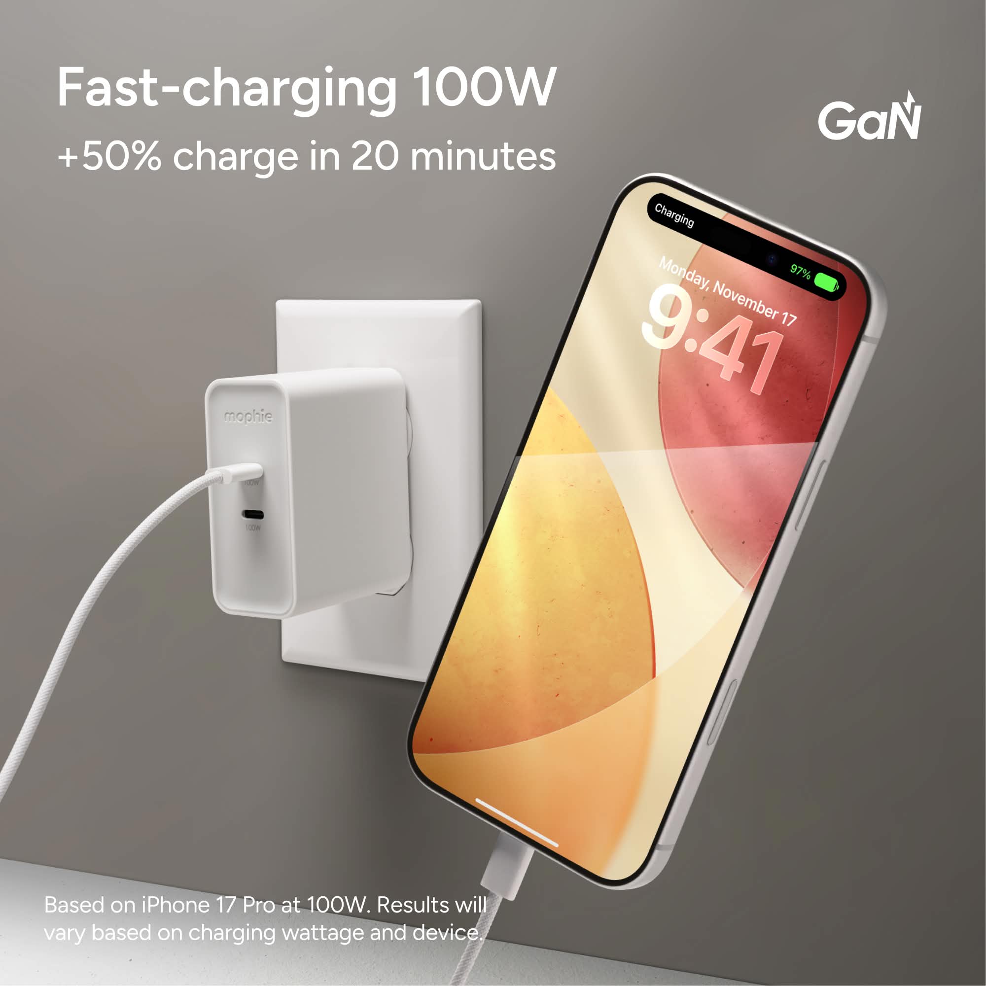 mophie-speedport-100w-chargeur-mural-gan-2-ports-usb-c-jusqu-100w image 3