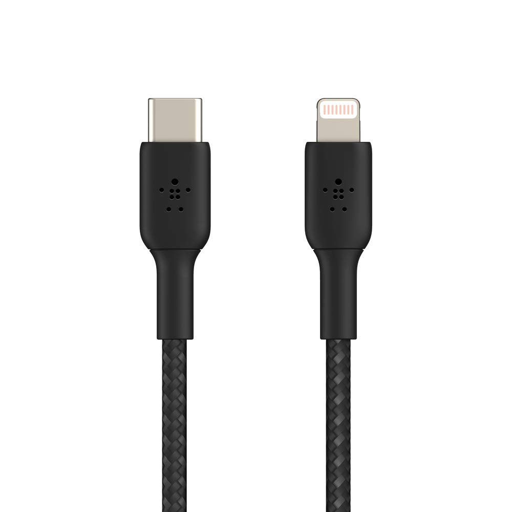 belkin-boostcharge-c-ble-usb-c-vers-lightning-tress-3-m-noir-certifi-mfi-charge- image 1