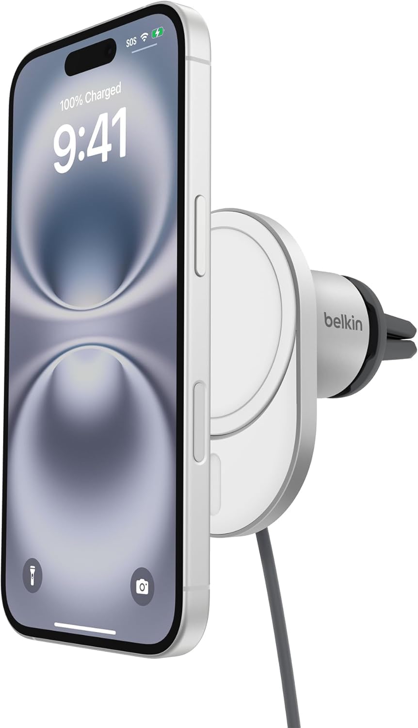belkin-boostcharge-pro-chargeur-de-voiture-magn-tique-sans-fil-qi2-15-w-support- image 1
