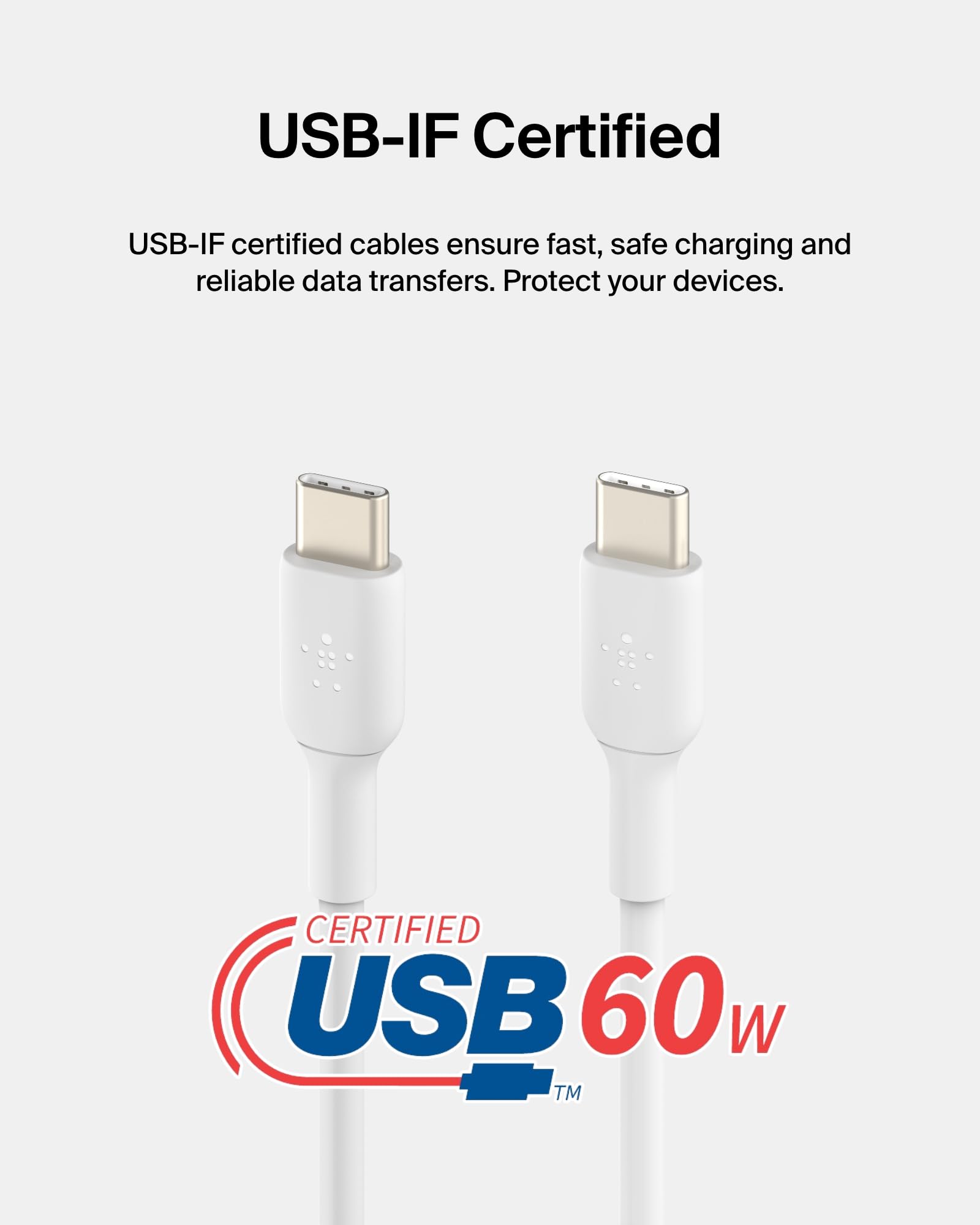 belkin-usb-c-vers-usb-c-2-0-pack-de-2-c-bles-charge-rapide-1-m-pvc-blanc-certifi image 3