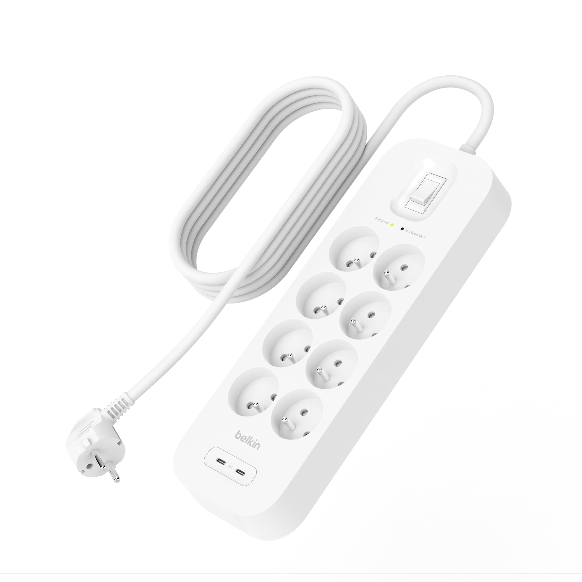 belkin-multiprise-parafoudre-8-prises-avec-2-ports-usb-c-pd-18-w-protection-900- image 2