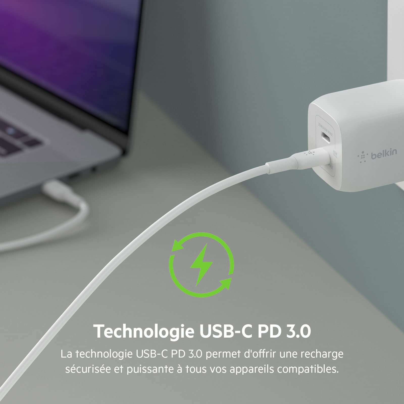 belkin-boost-charge-pro-adaptateur-secteur-gan-65w-double-port-usb-c-pd-3-0-et-p image 7