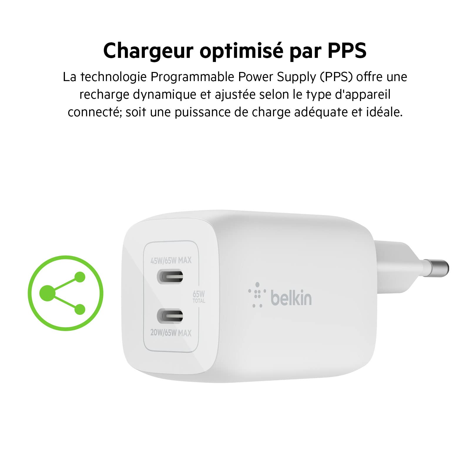 belkin-chargeur-secteur-double-port-usb-c-45-w-gan-power-delivery-3-0-avec-pps-p image 7