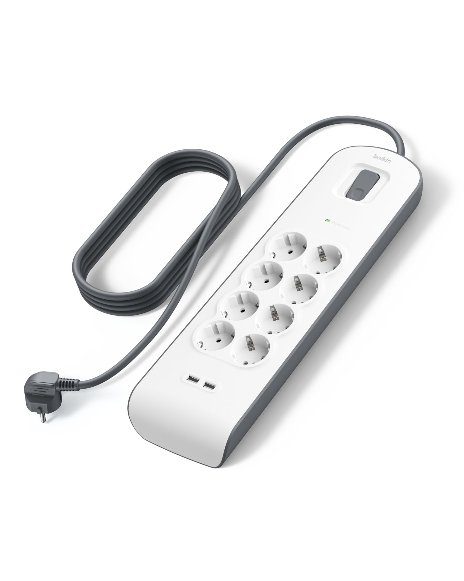 belkin-parafoudre-4-prises-avec-2-ports-usb-525-joules-cordon-de-2-m-blanc-bsv40 image 7