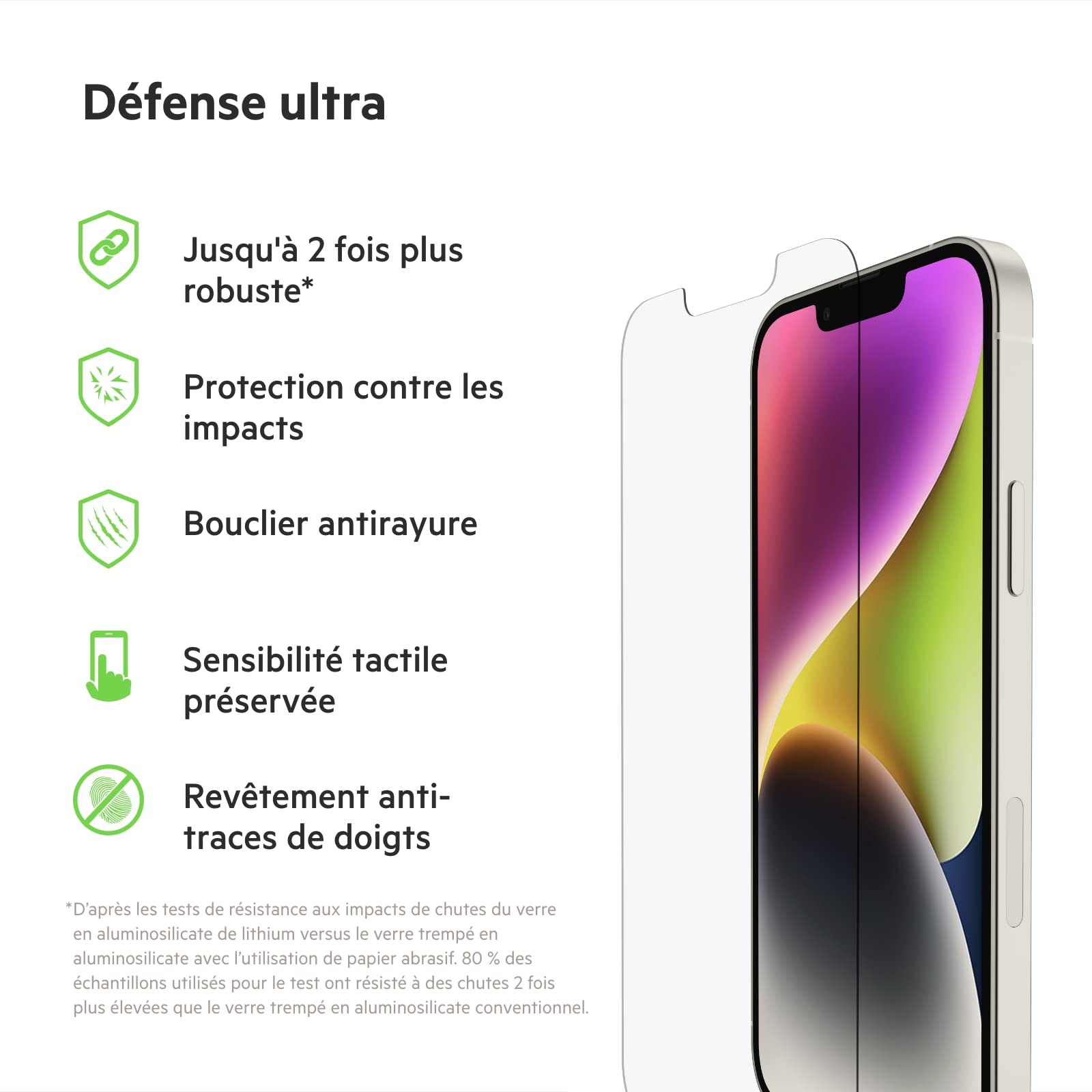 belkin-ultraglass-ova078zz-protection-d-cran-antimicrobienne-pour-iphone-14-ipho image 2