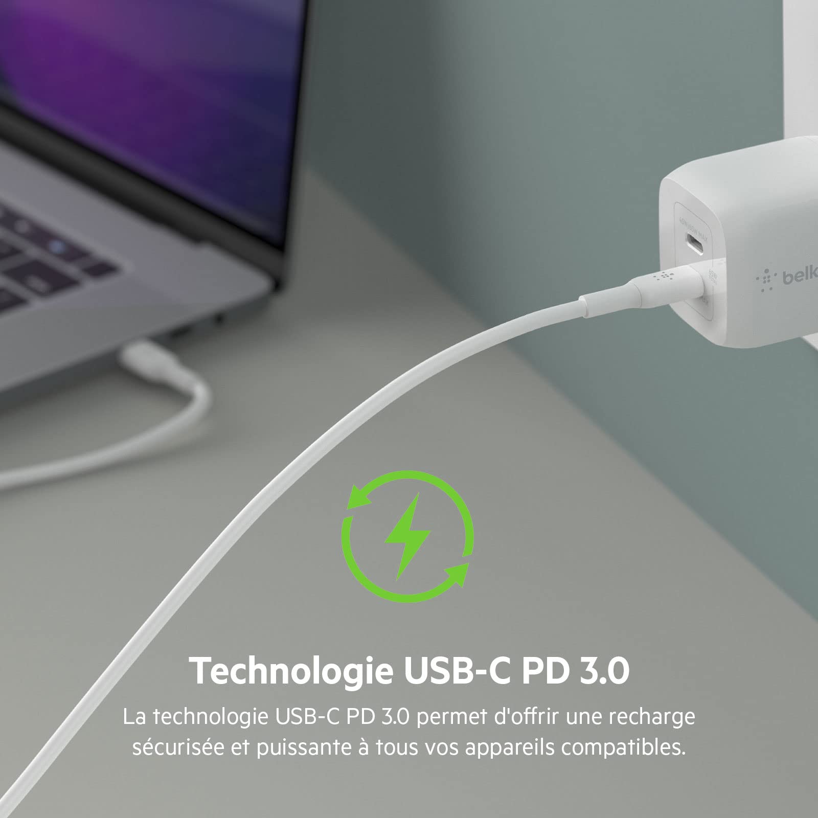 belkin-chargeur-secteur-double-port-usb-c-45-w-gan-power-delivery-3-0-avec-pps-p image 8