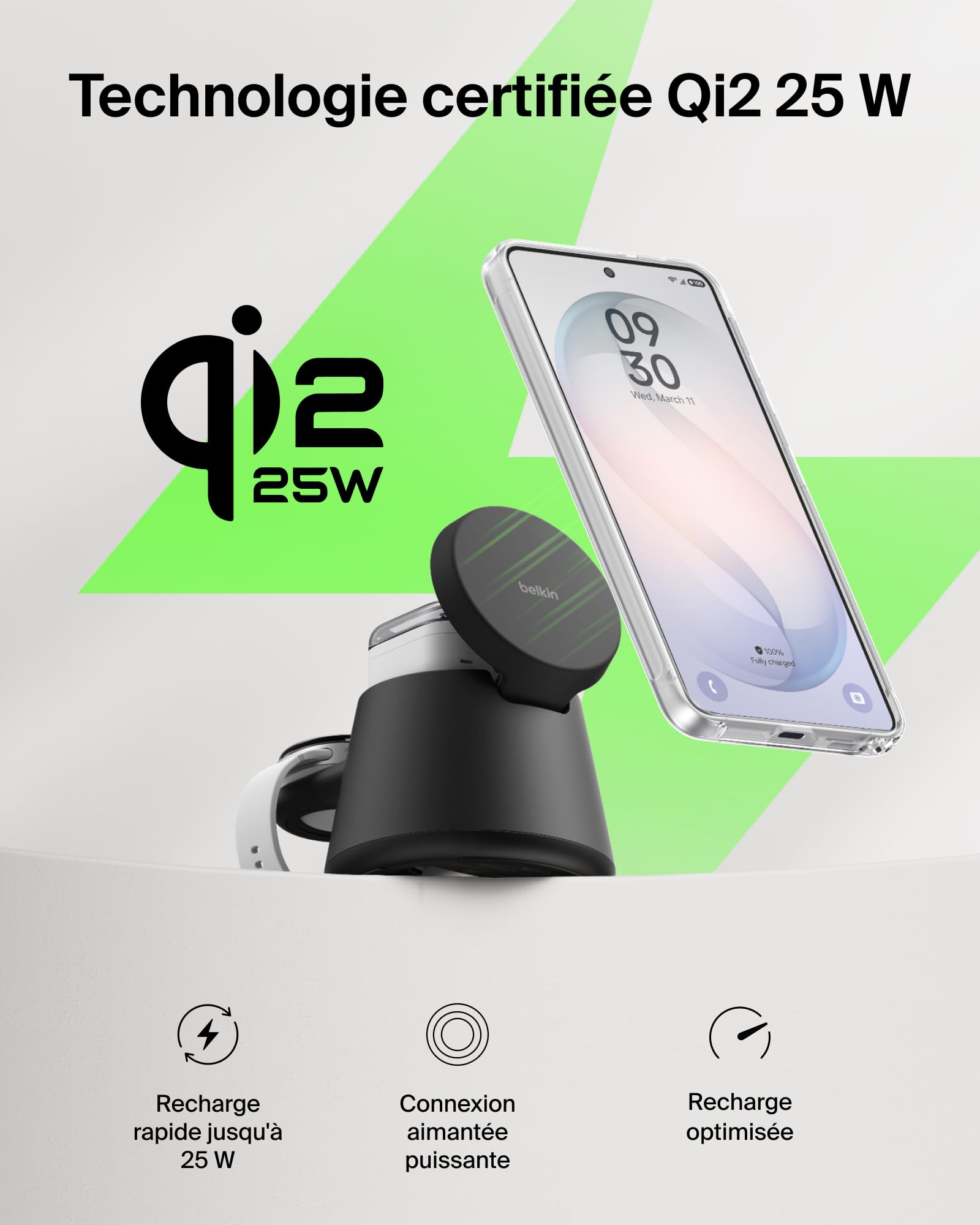 belkin-ultracharge-station-de-charge-3-en-1-qi2-2-25-w-magn-tique-avec-support-u image 7