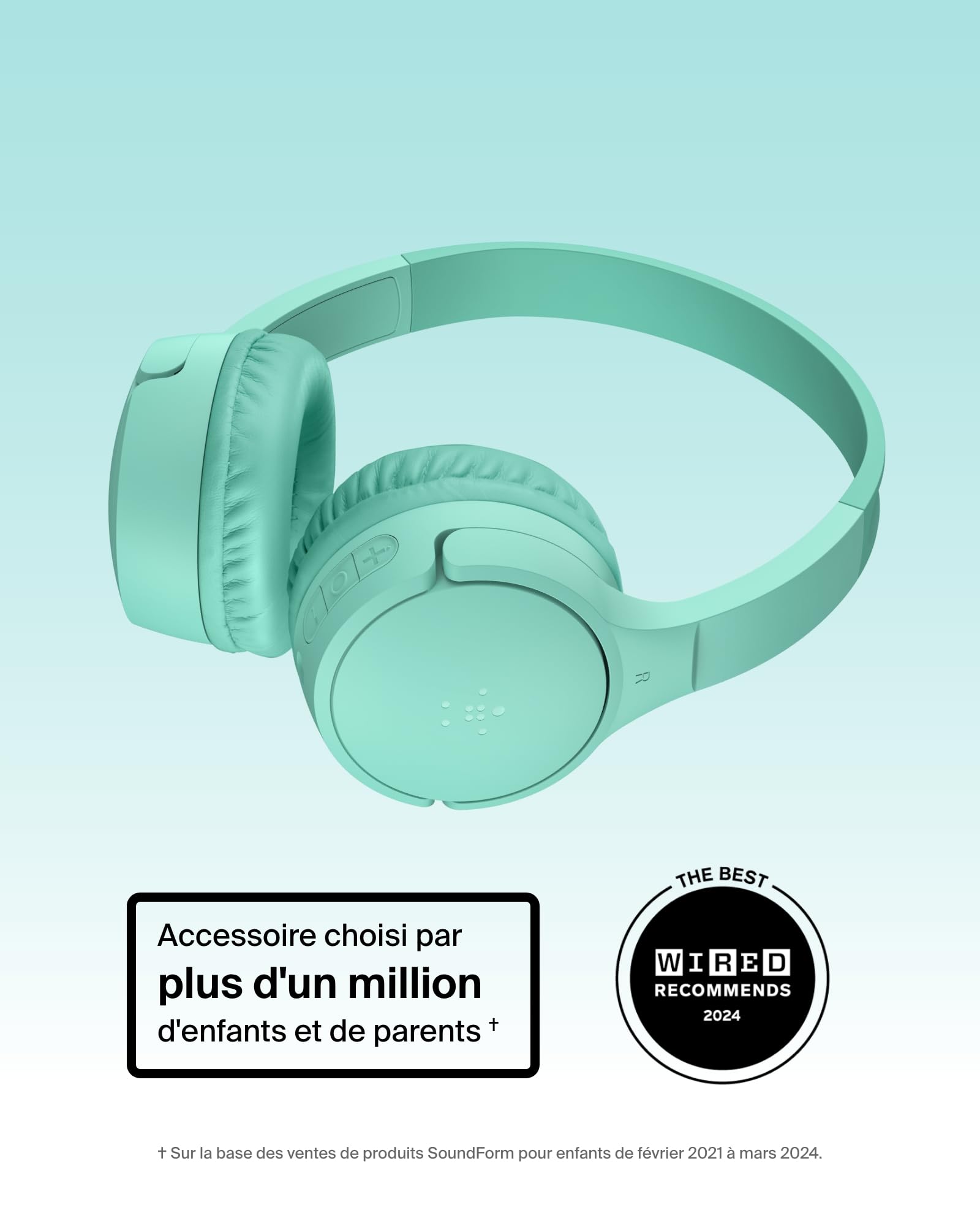belkin-soundform-mini-casque-audio-sans-fil-enfant-bluetooth-5-3-micro-30-h-85-d-2 image 2