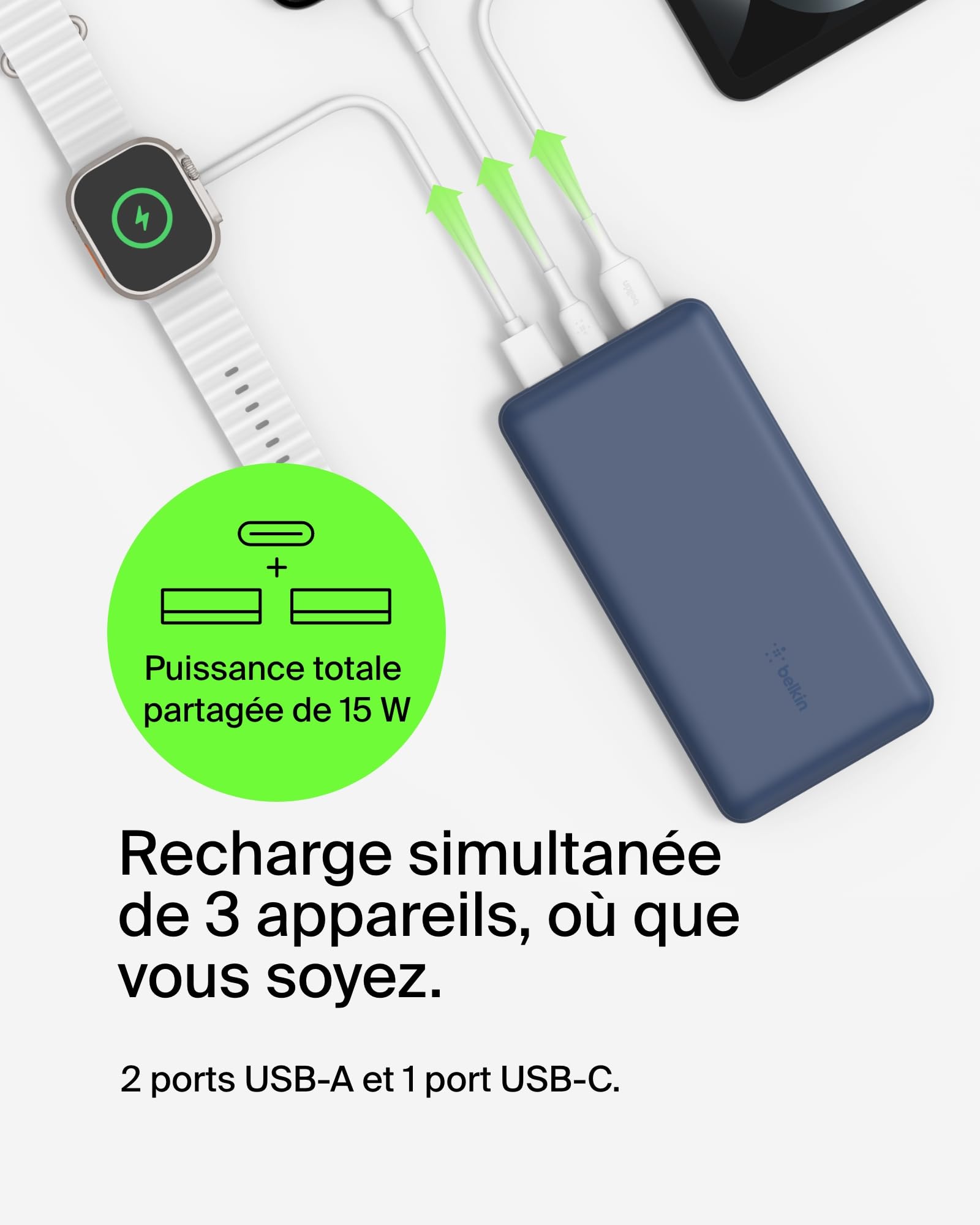 belkin-batterie-externe-usb-c-20-000-mah-avec-3-ports-usb-c-2-usb-a-recharge-rap image 2