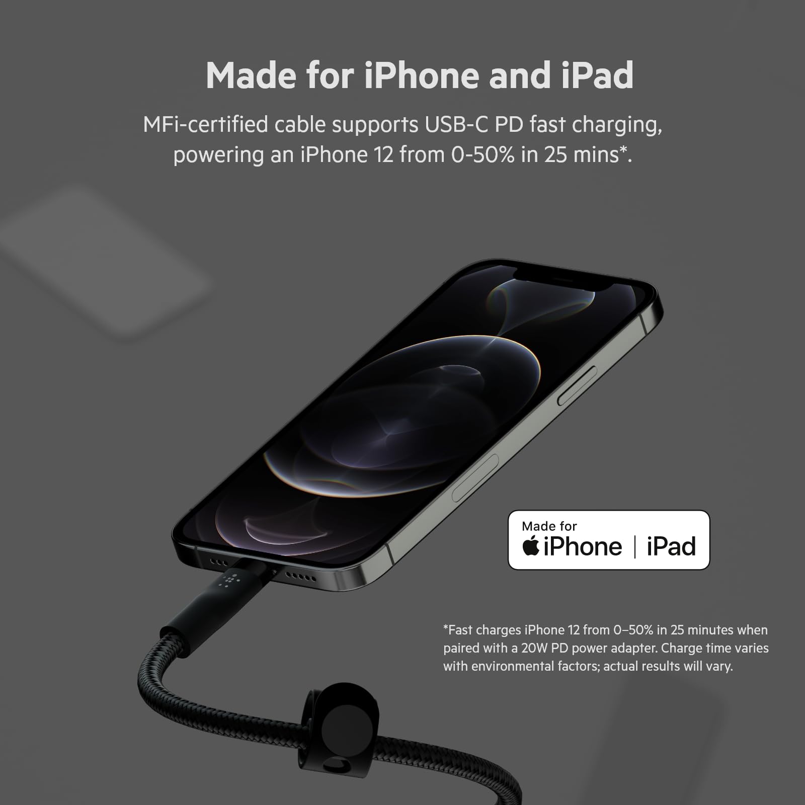 belkin-boostcharge-pro-flex-c-ble-tress-usb-c-vers-lightning-mfi-20-w-power-deli image 3