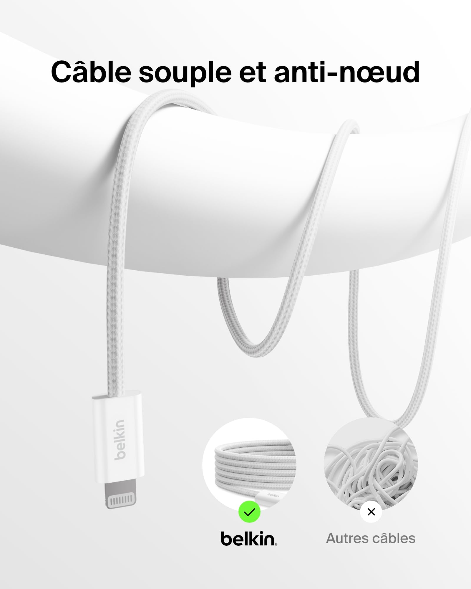 belkin-boostcharge-pack-de-2-c-bles-usb-c-vers-lightning-1-5-m-tress-s-recharge- image 2