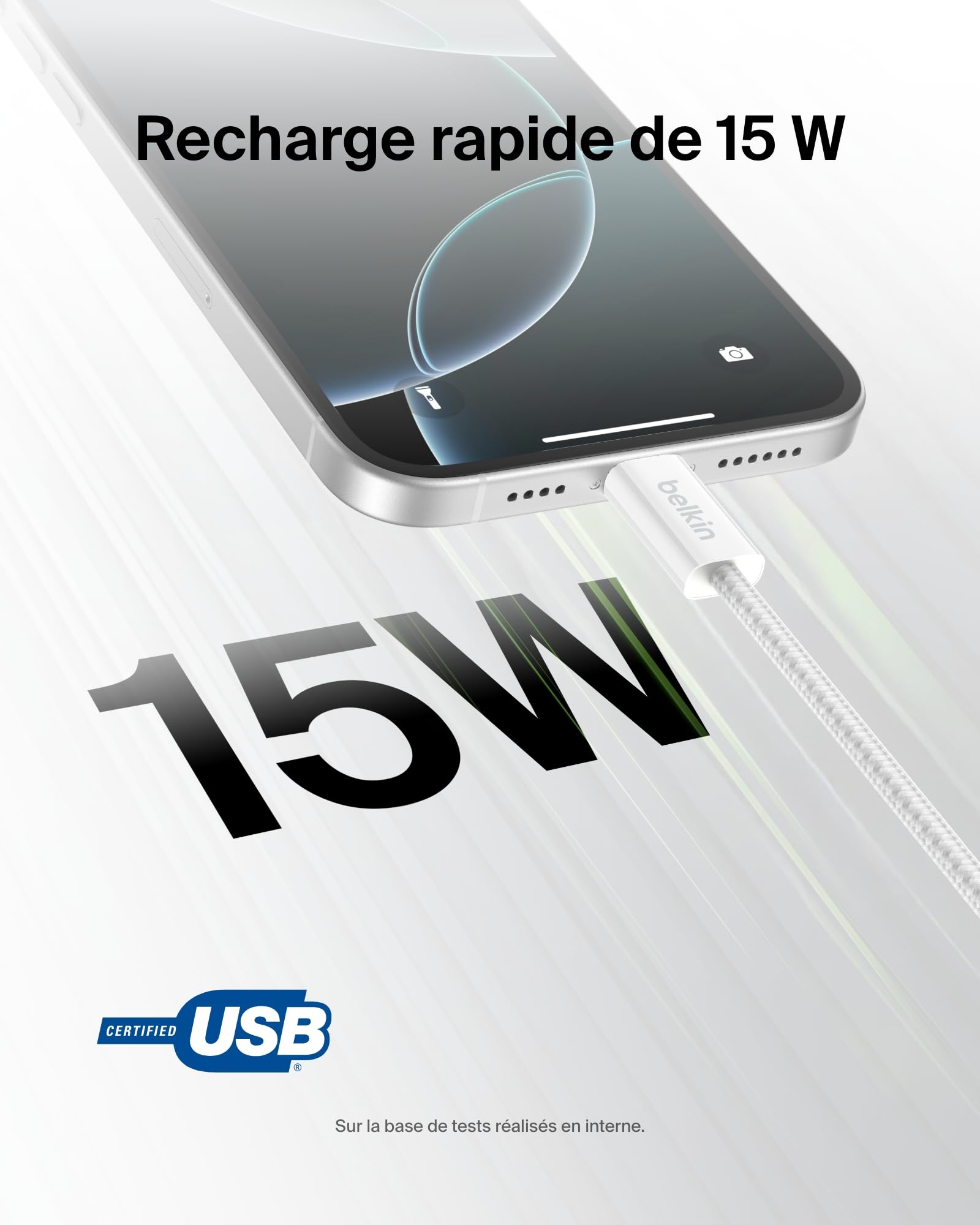 belkin-boostcharge-pack-de-2-c-bles-usb-a-vers-usb-c-tress-s-nylon-1-5-m-15w-bla image 2