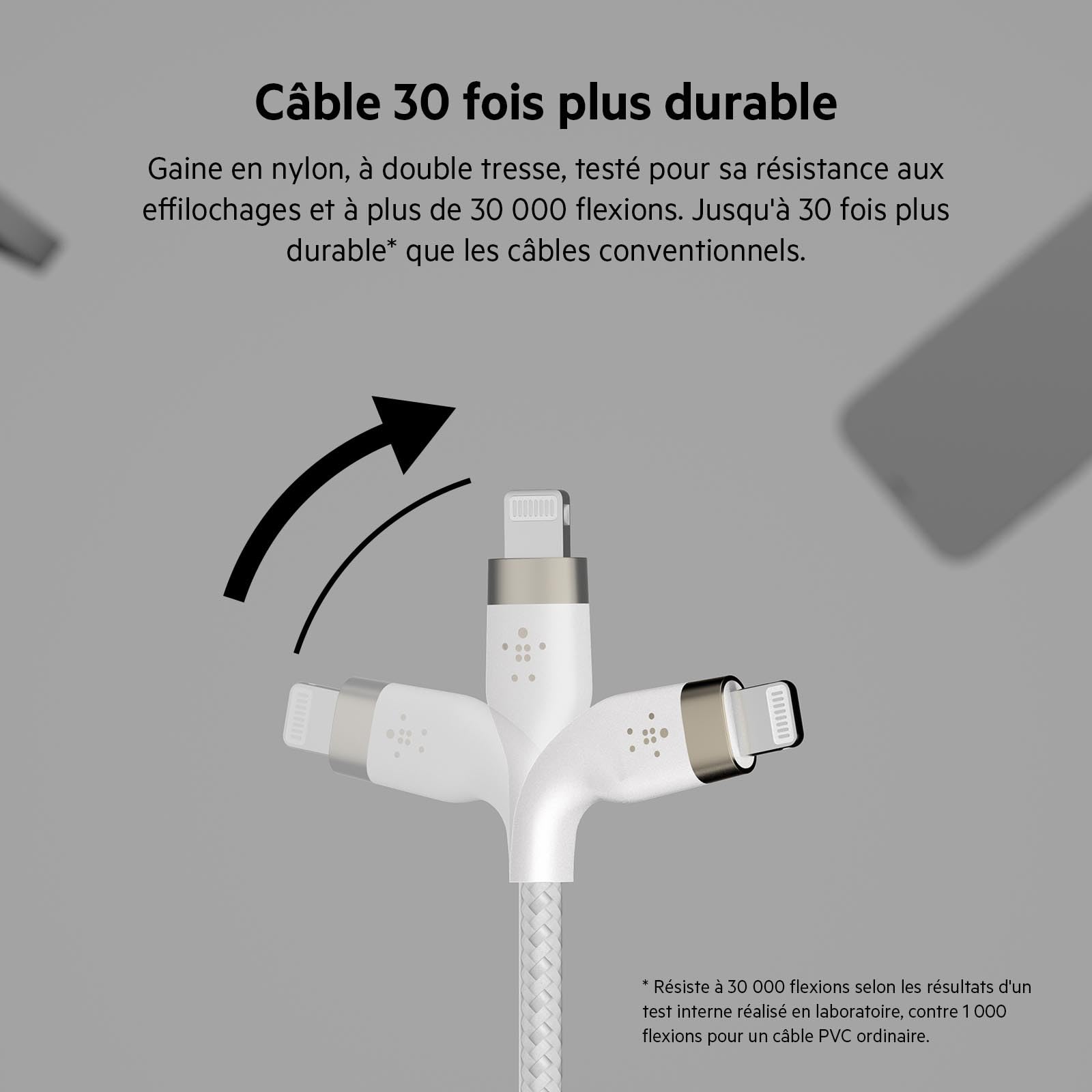 belkin-boostcharge-pro-flex-c-ble-usb-a-vers-lightning-tress-3-m-certifi-mfi-pou image 3