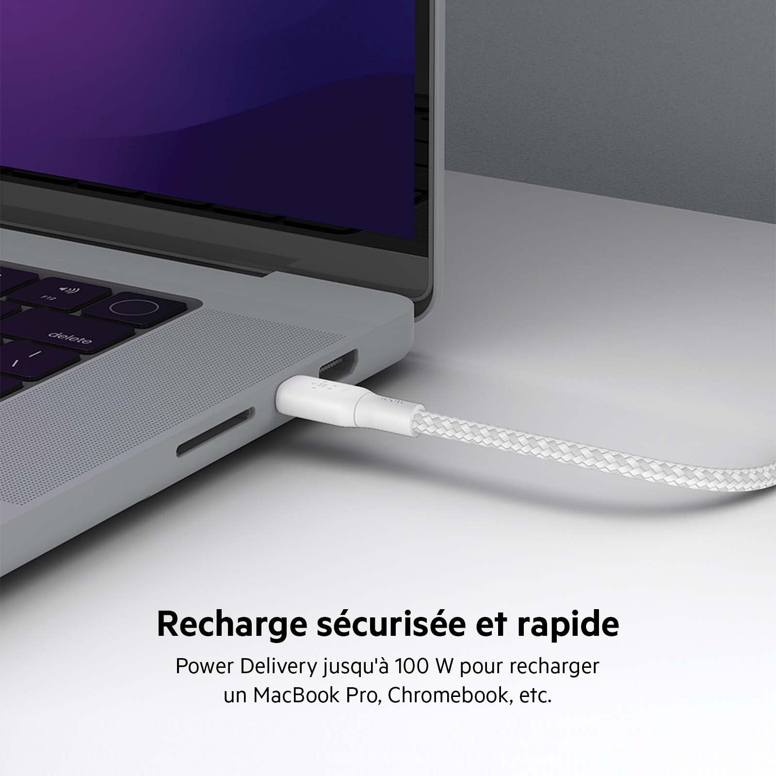 belkin-c-ble-usb-c-vers-usb-c-3-m-power-delivery-100-w-usb-if-2-0-gaine-tress-e- image 2