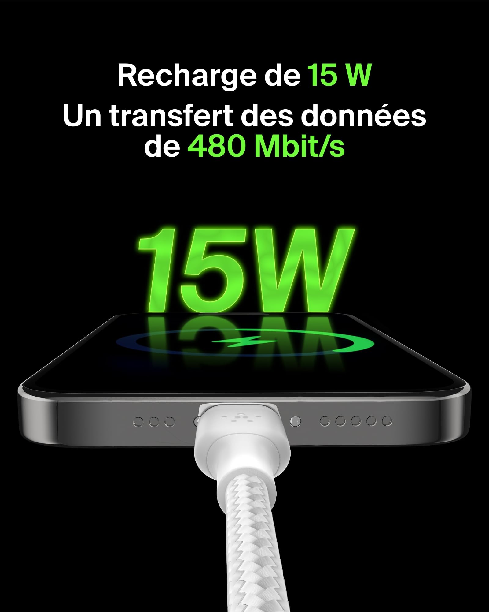 belkin-boostcharge-c-ble-usb-c-vers-usb-a-gaine-tress-e-en-nylon-certifi-usb-if- image 2