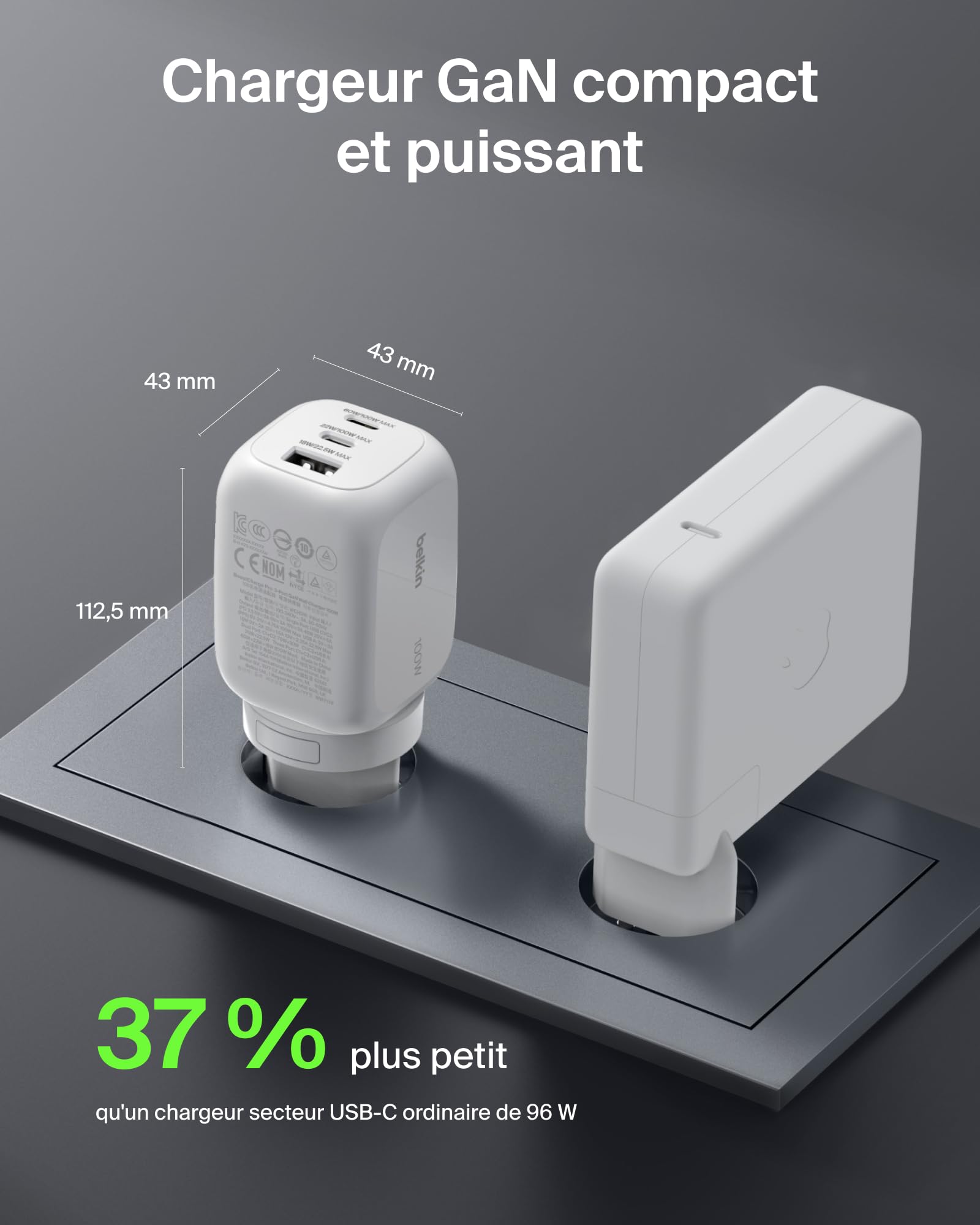 belkin-chargeur-secteur-gan-100w-3-ports-2x-usb-c-pd-pps-usb-a-fiches-ue-uk-us-p image 5