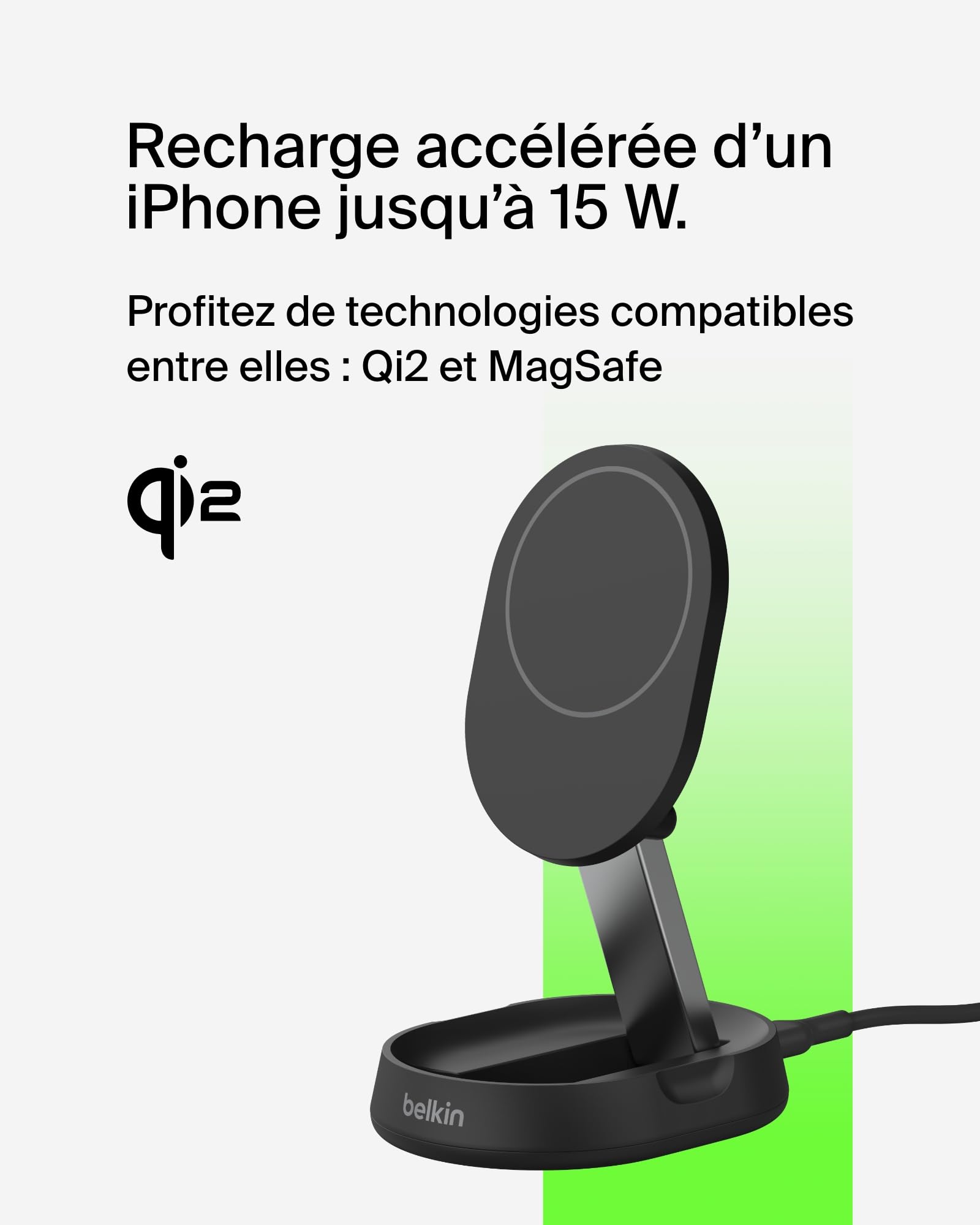 belkin-boostcharge-pro-support-de-recharge-sans-fil-magn-tique-pliable-qi2-15-w- image 2